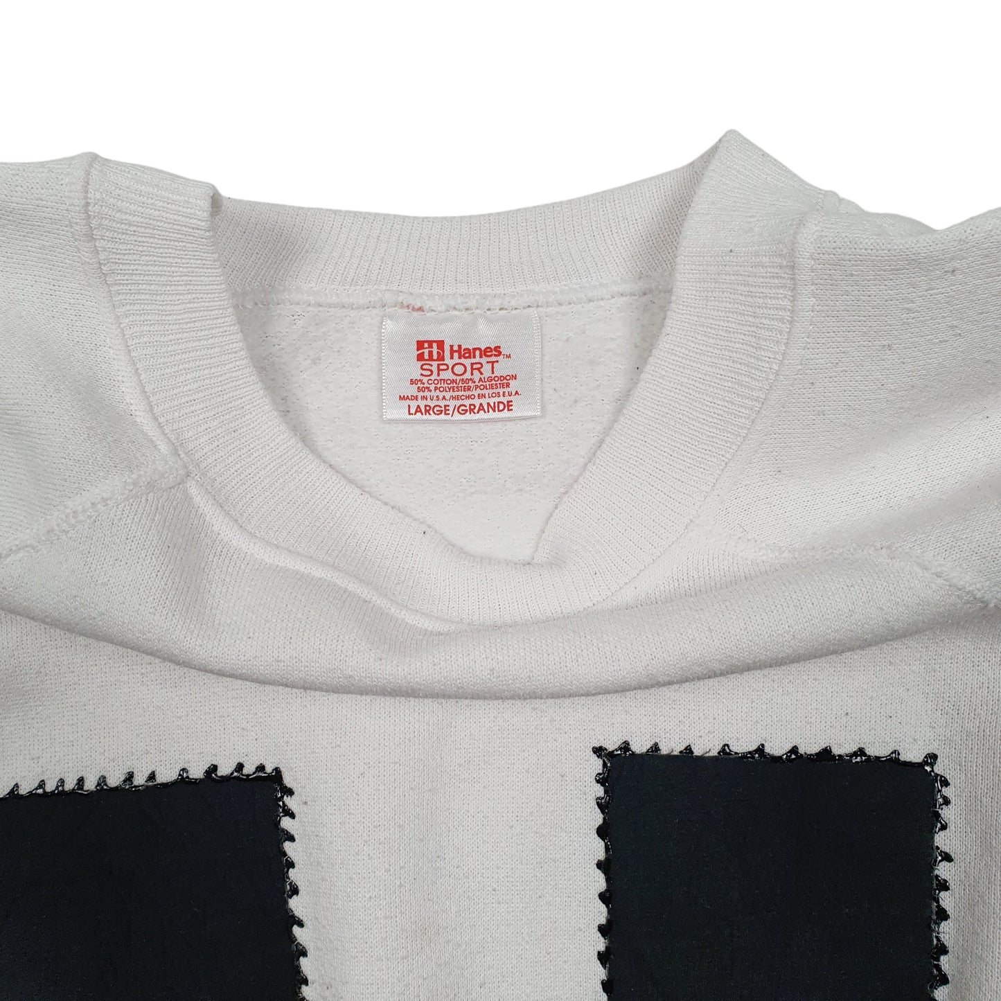 Mens White Hanes Vintage 90s Crewneck Jumper