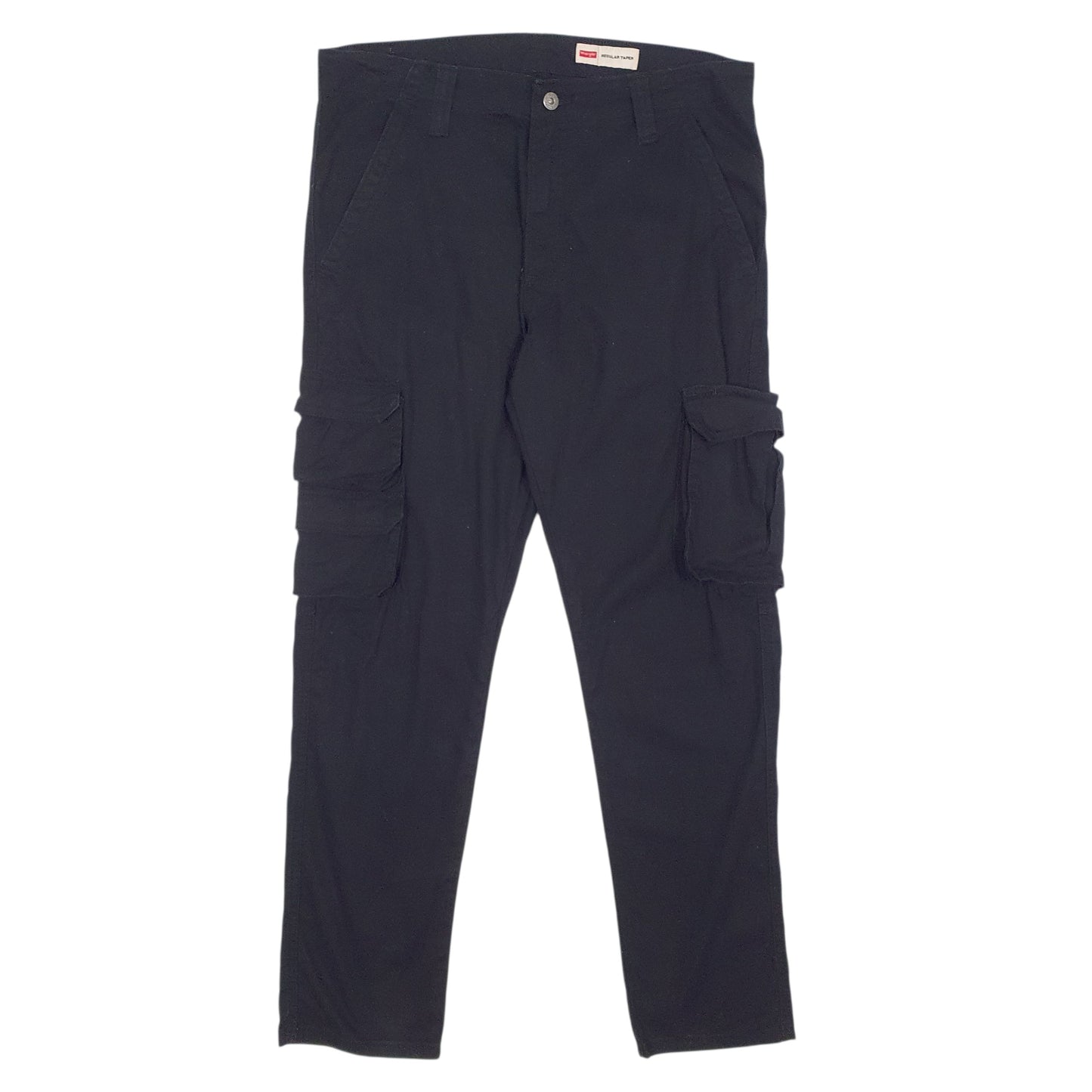 Mens Black Wrangler Taper Cargo Trousers