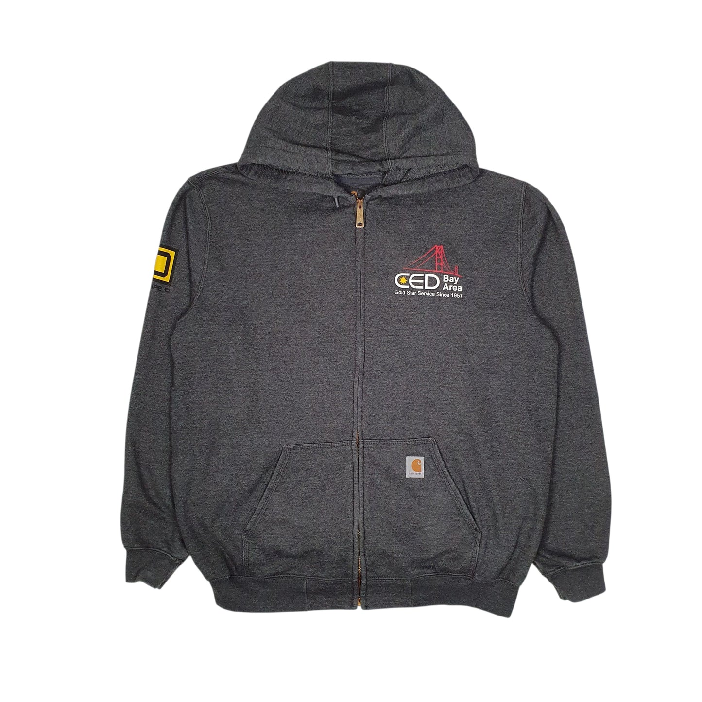 Mens Grey Carhartt Hoodie Full Zip Jumper