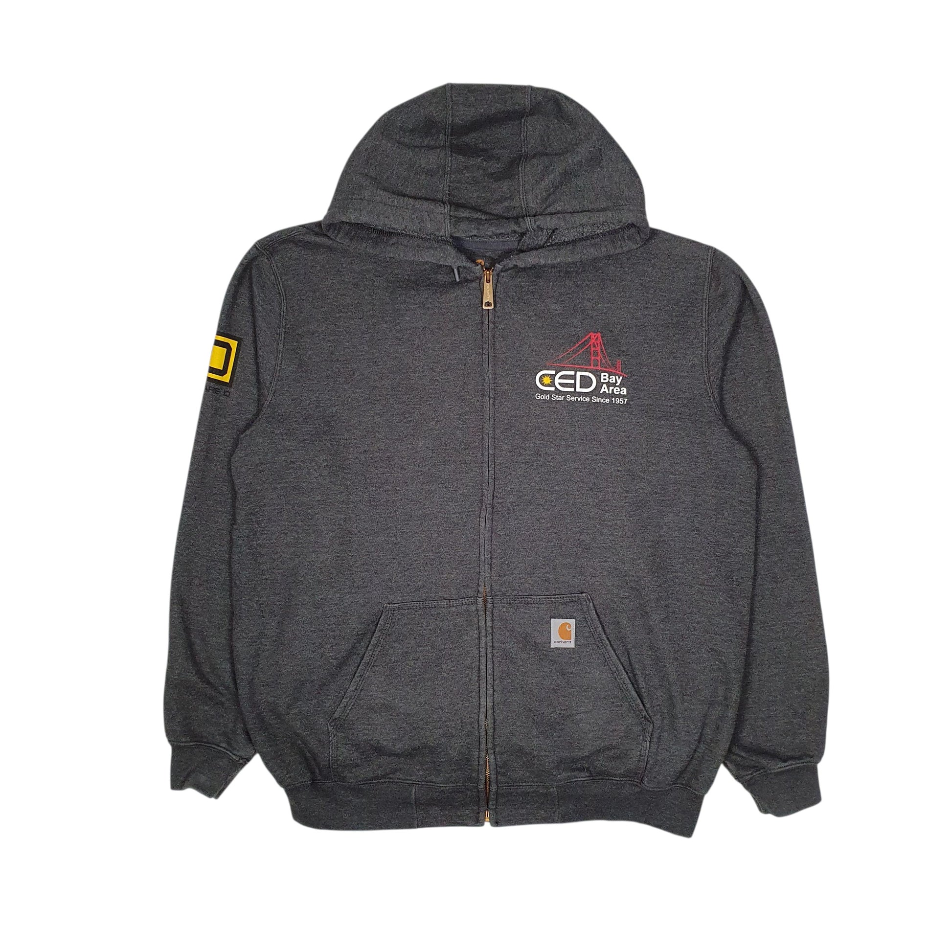 Mens Grey Carhartt Hoodie Full Zip Jumper