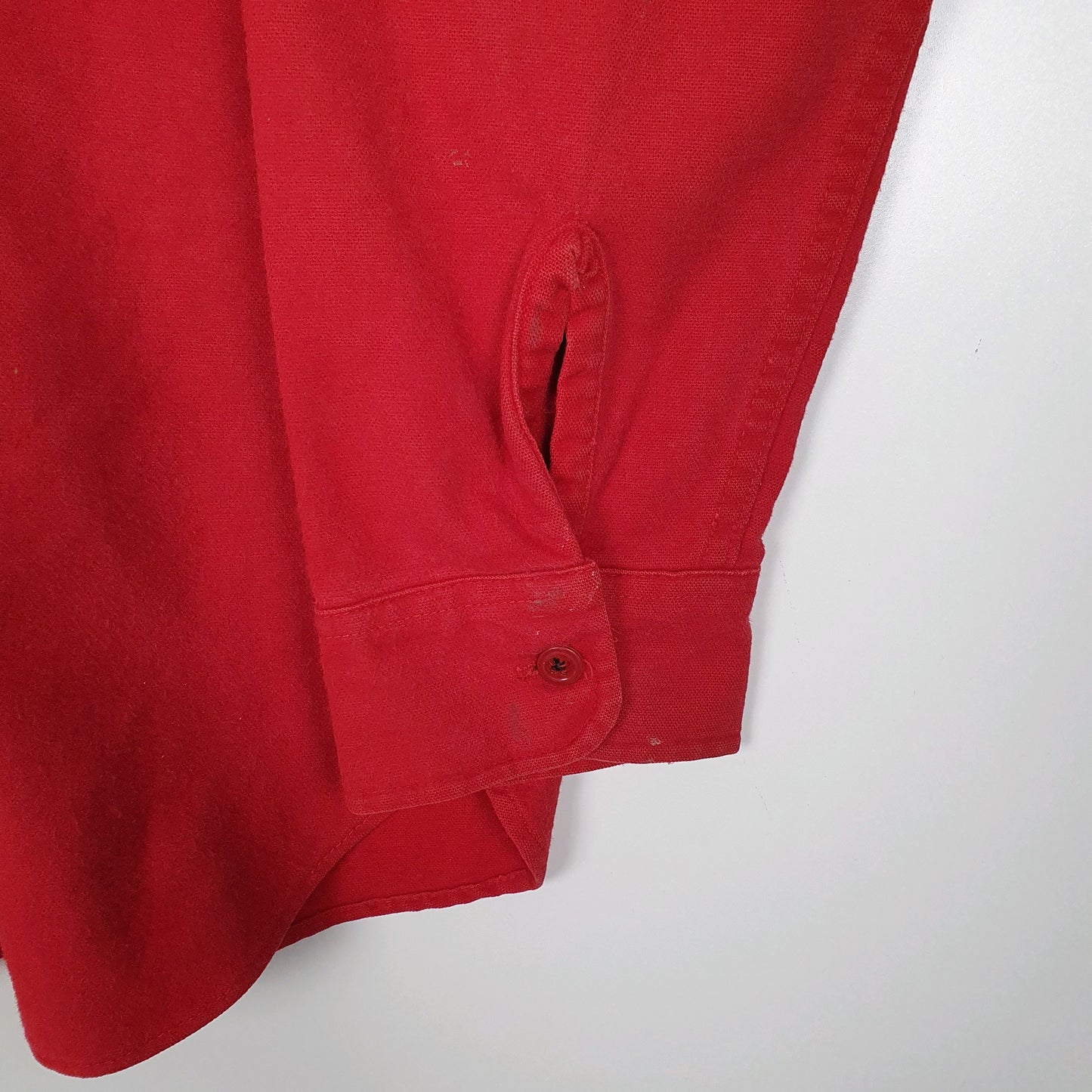 Mens Red Woolrich Vintage 1980s Thick Chamois  Shirt