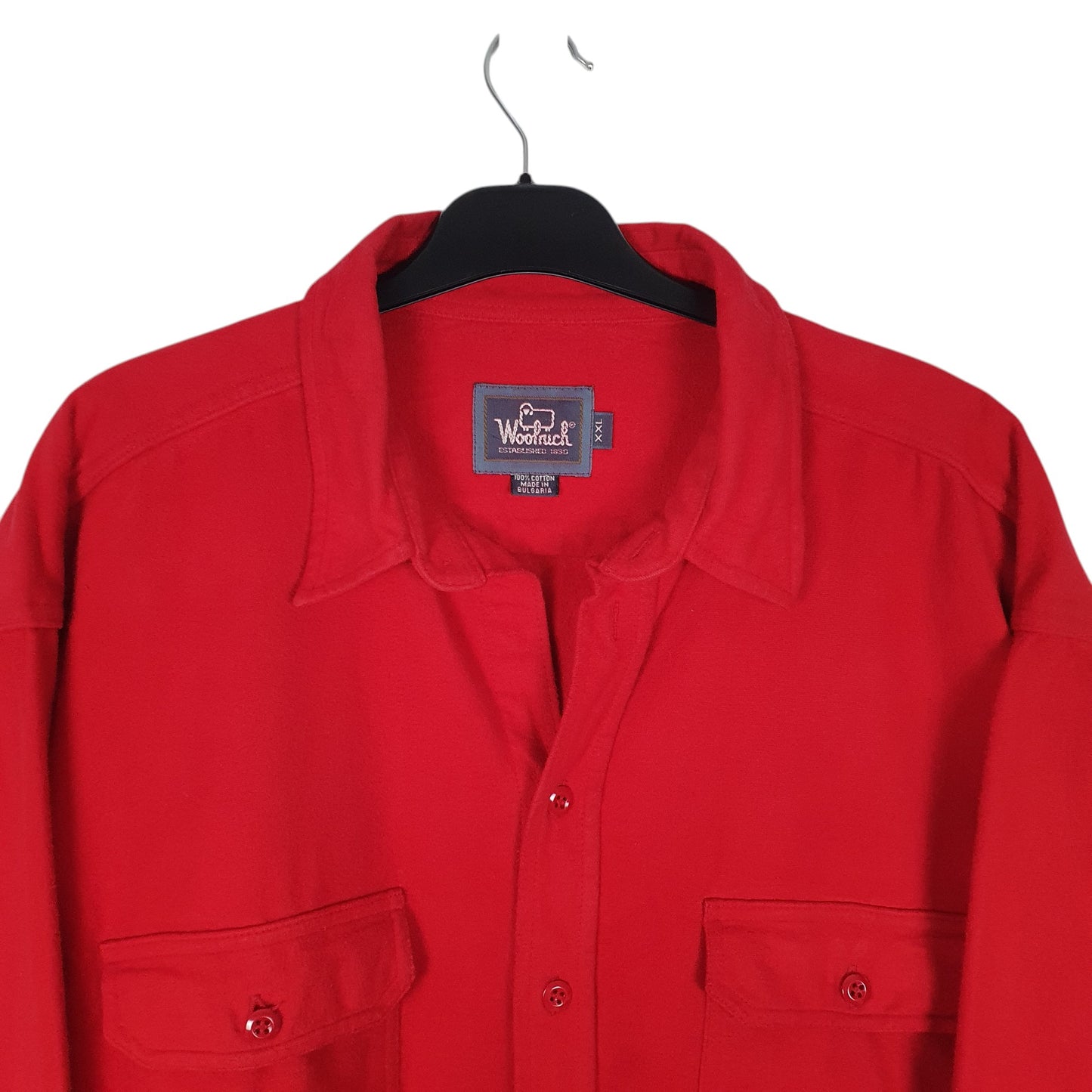 Mens Red Woolrich Vintage 1990s Thick Chamois  Shirt