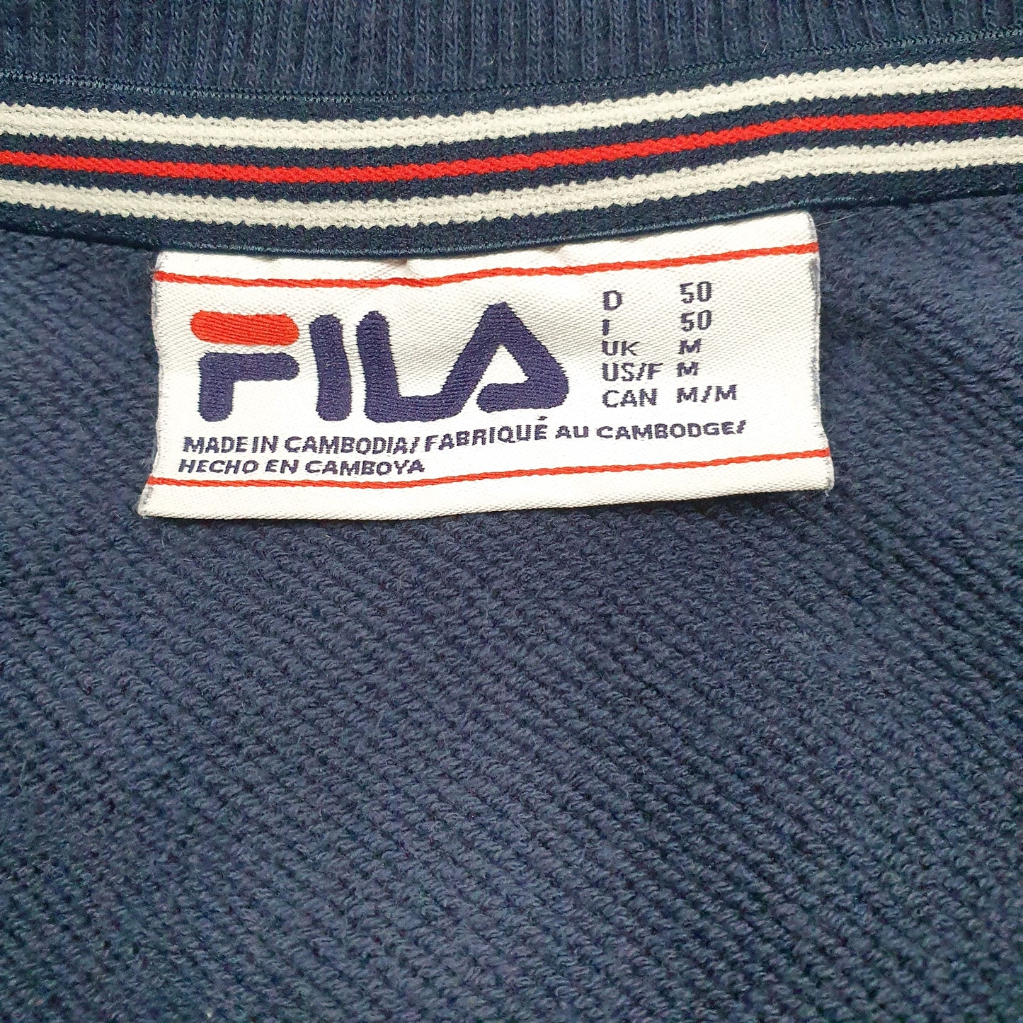 Mens Navy Fila  Crewneck Jumper