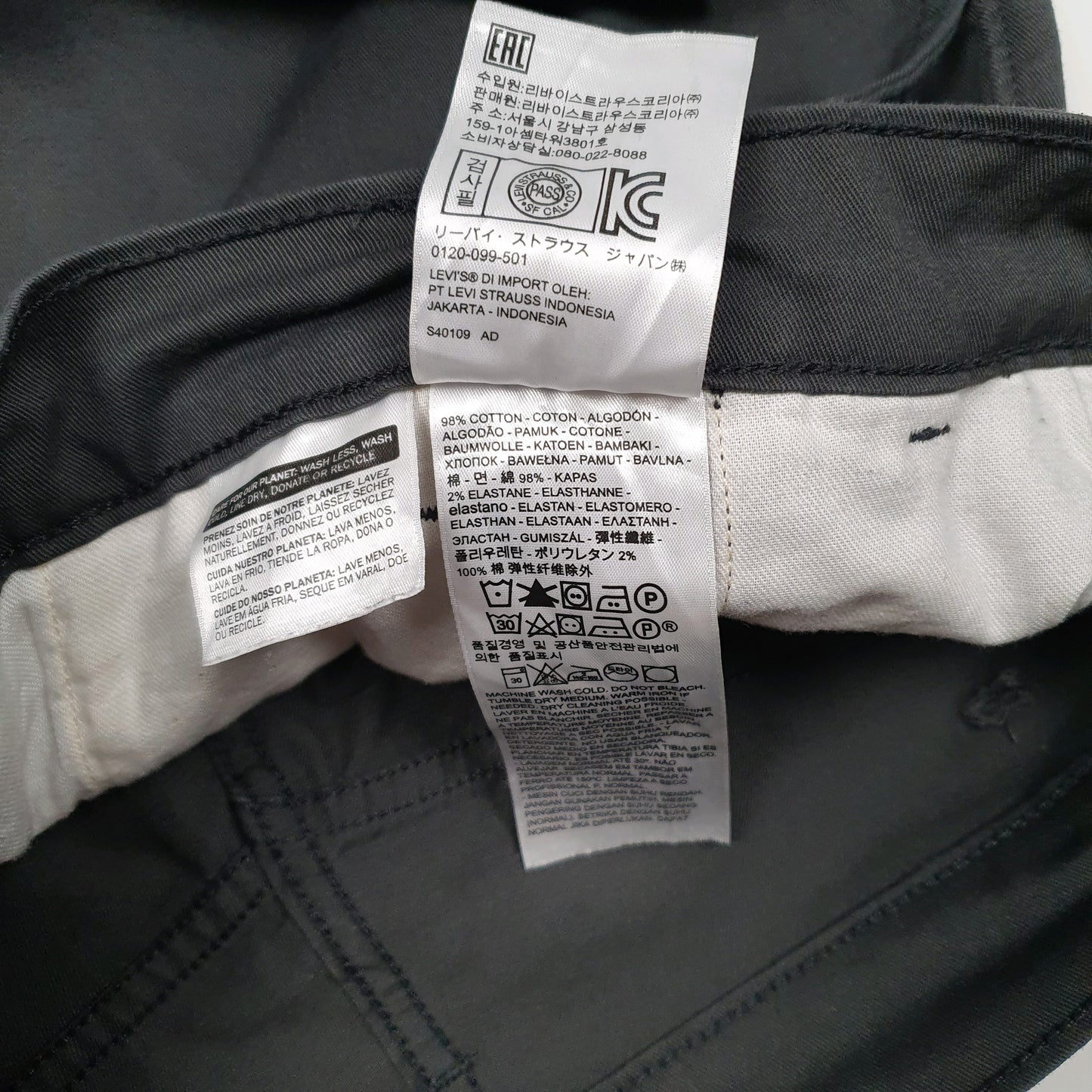 Mens Grey Levis   Trousers