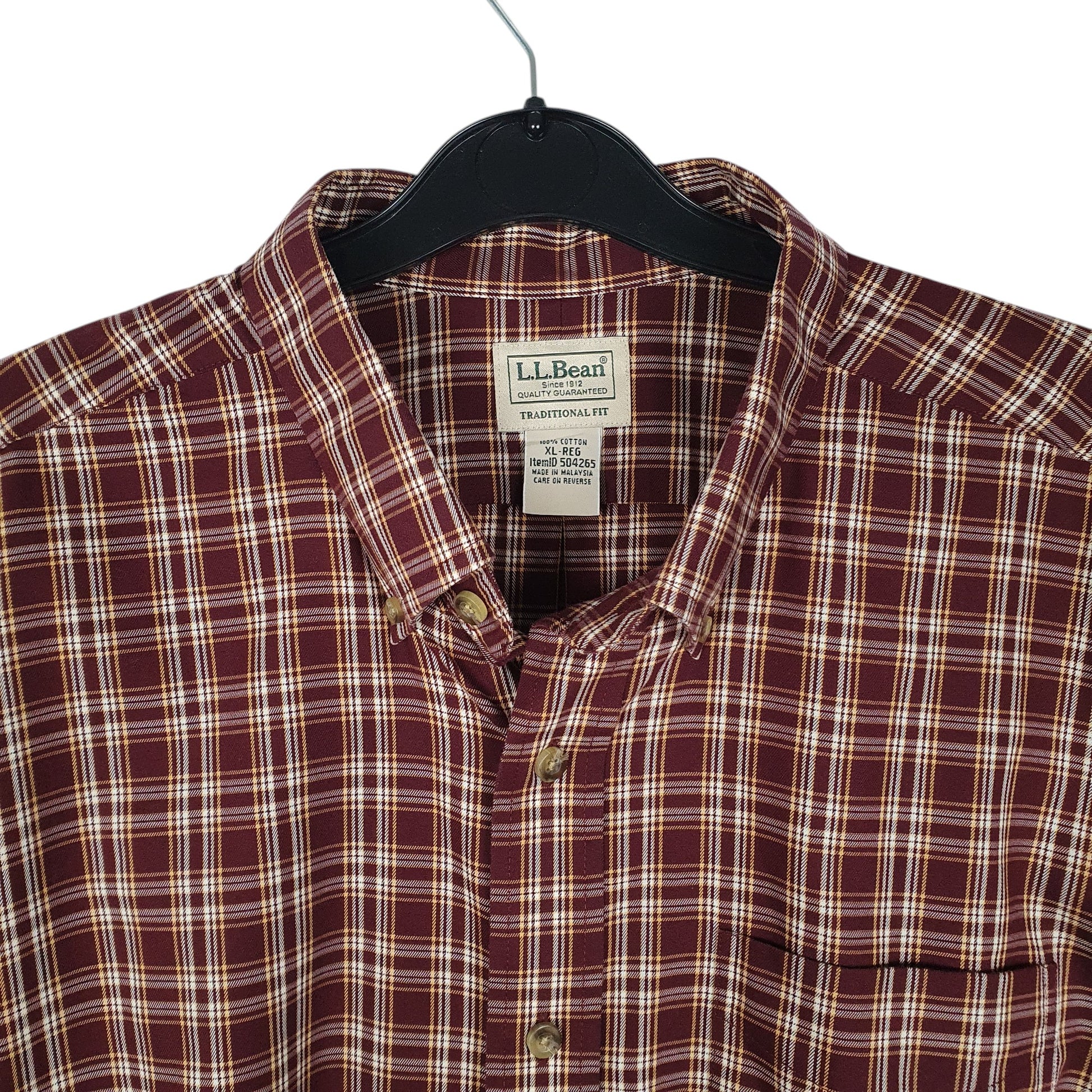 Mens Burgundy L.L.Bean   Shirt