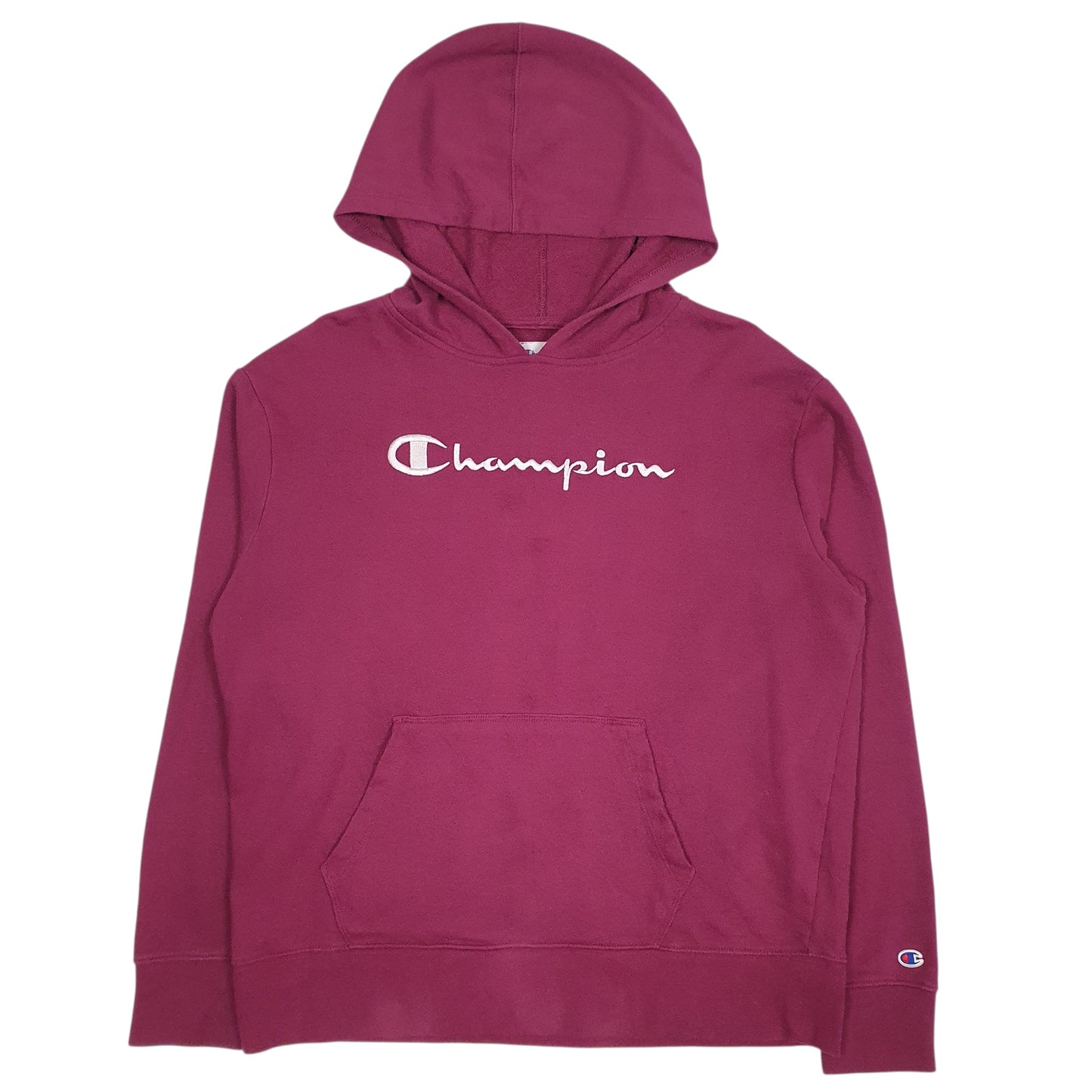 Womens Burgundy Champion Spellout Hoodie Jumper