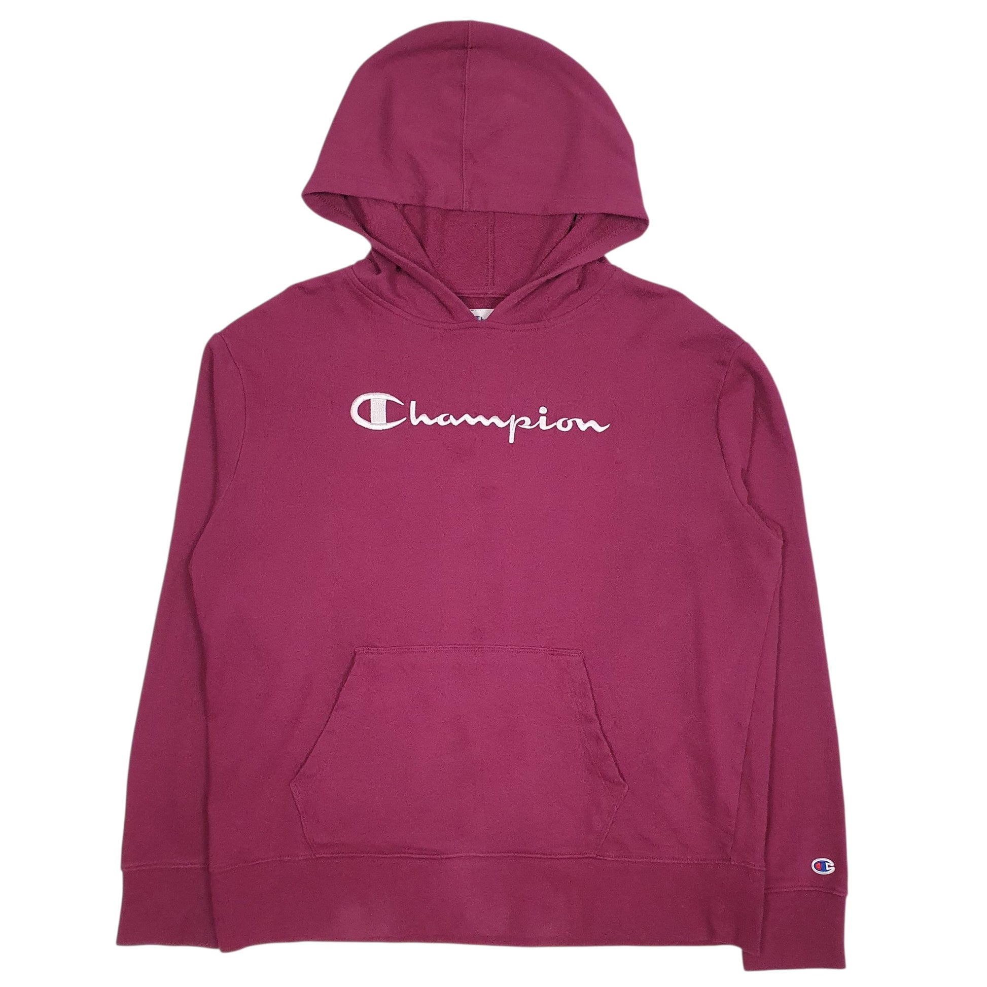 Womens Burgundy Champion Spellout Hoodie Jumper