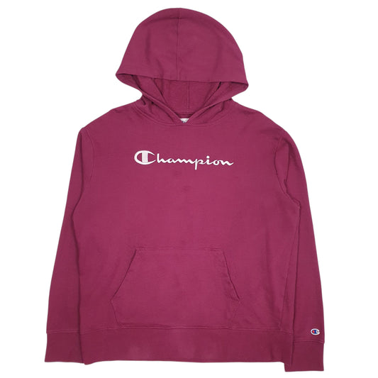 Womens Burgundy Champion Spellout Hoodie Jumper