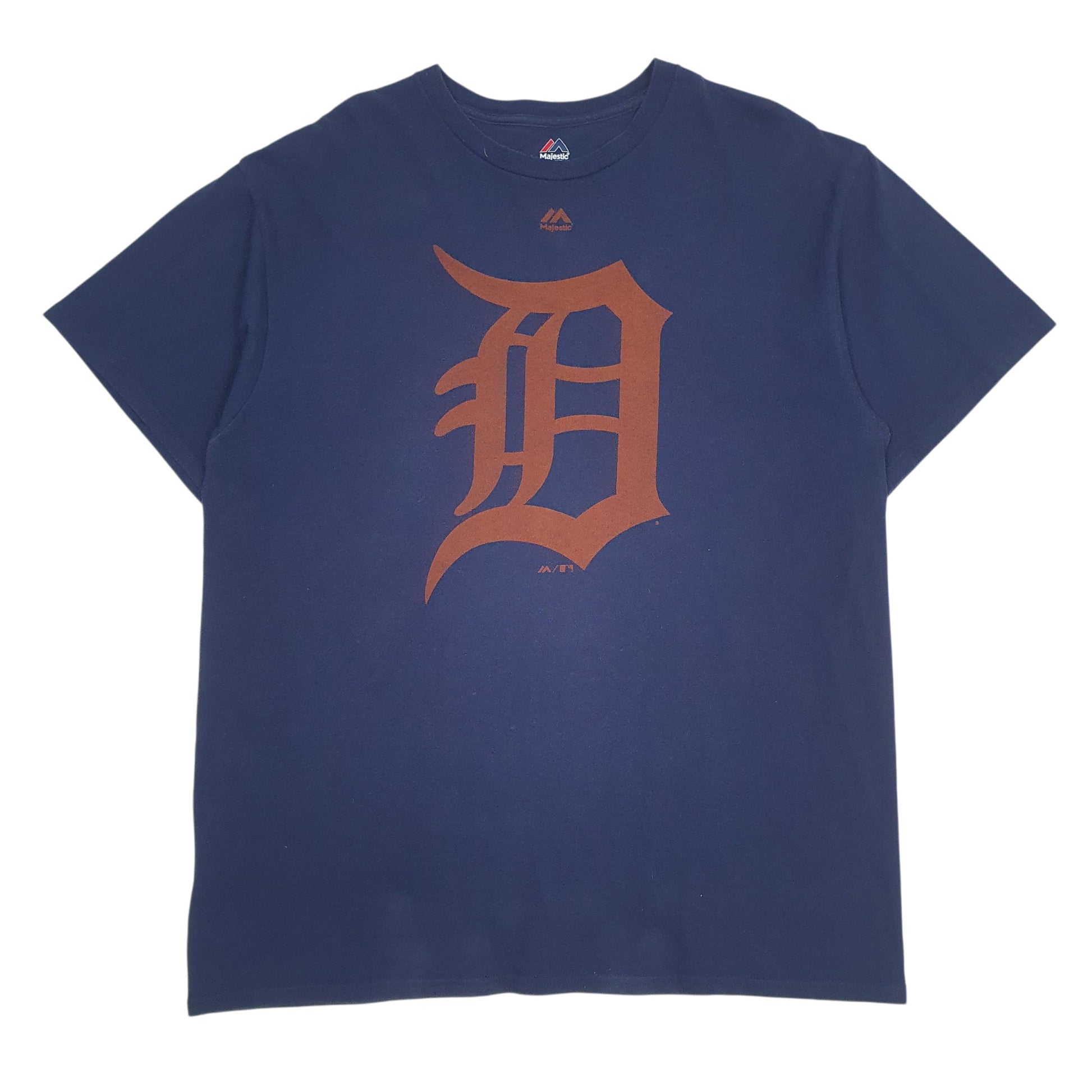 Mens Navy Majestic MLB Detroit Tigers Short Sleeve T Shirt