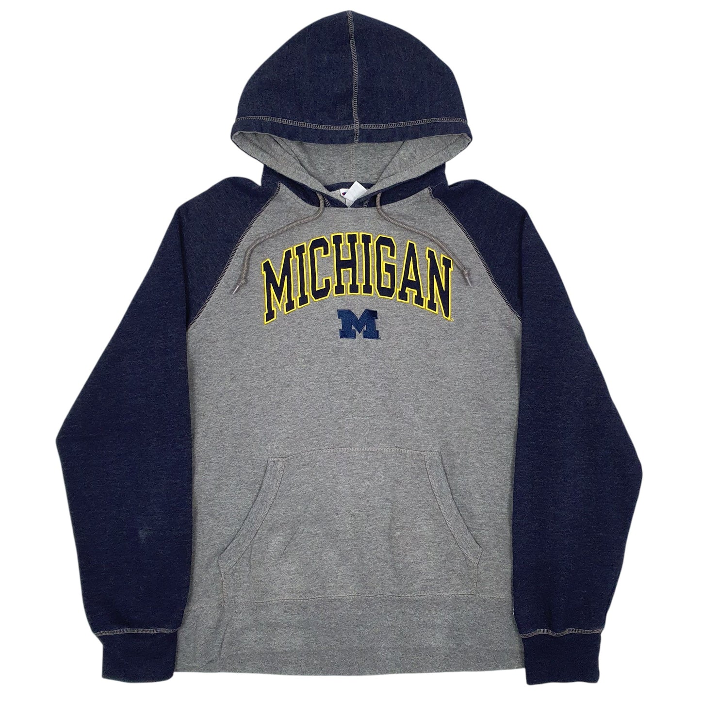 Mens Grey Champion Michigan Hoodie Jumper
