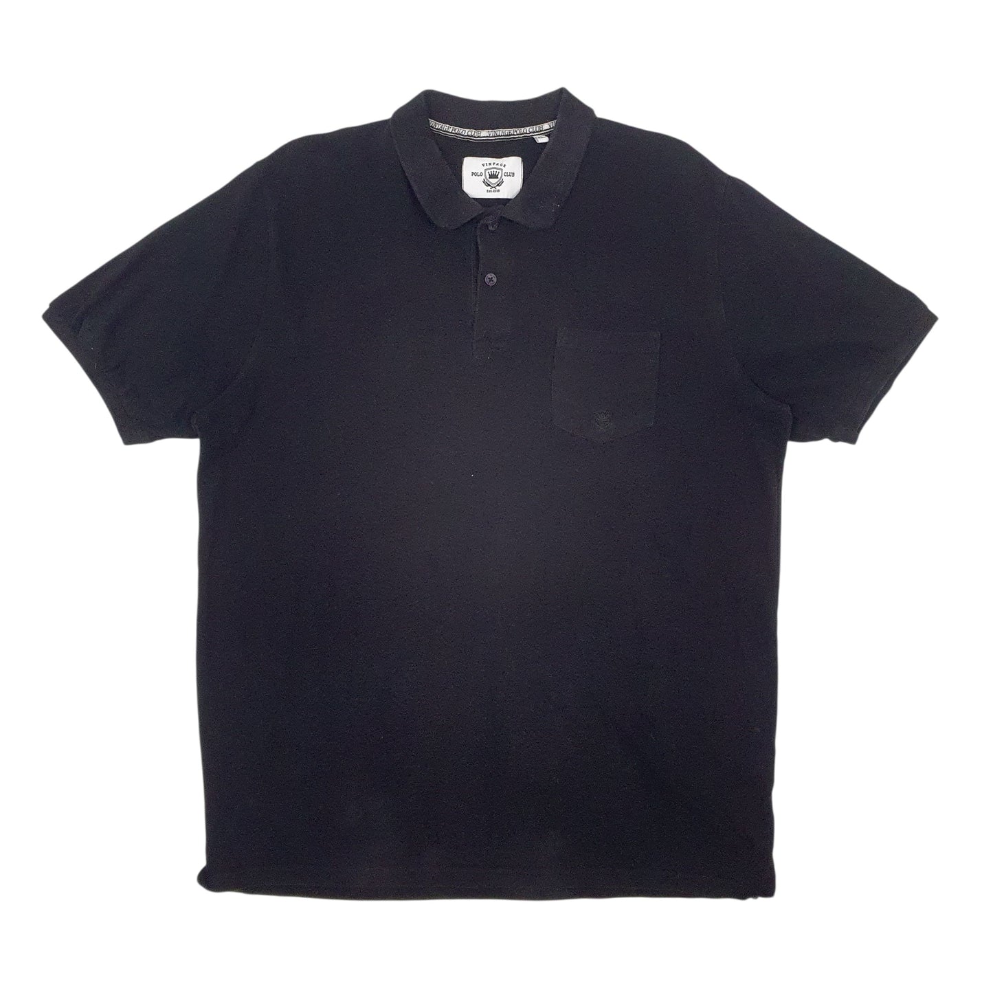 Mens Black Polo Vintage Club  Short Sleeve Polo Shirt