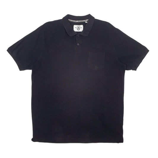 Mens Black Polo Vintage Club  Short Sleeve Polo Shirt