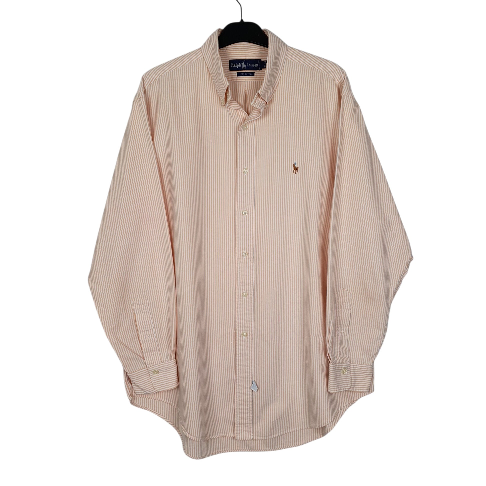 Mens Orange Ralph Lauren Vintage 90s Long Sleeve Shirt