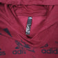 Mens Burgundy Adidas Lightweight Hoodie Jumper