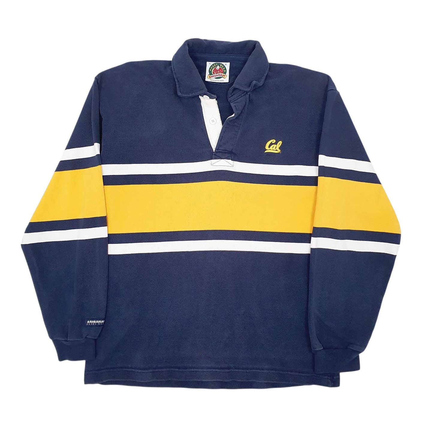 Mens Navy Barbarian Rugby Long Sleeve Polo Shirt