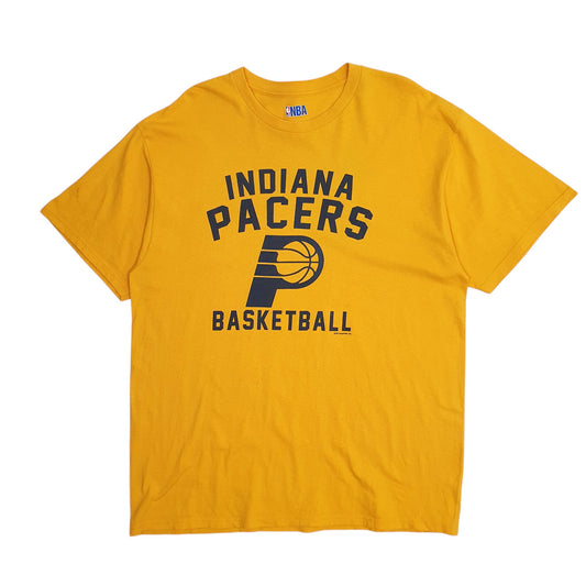 Mens Yellow NBA Indiana Pacers Basketball Short Sleeve T Shirt