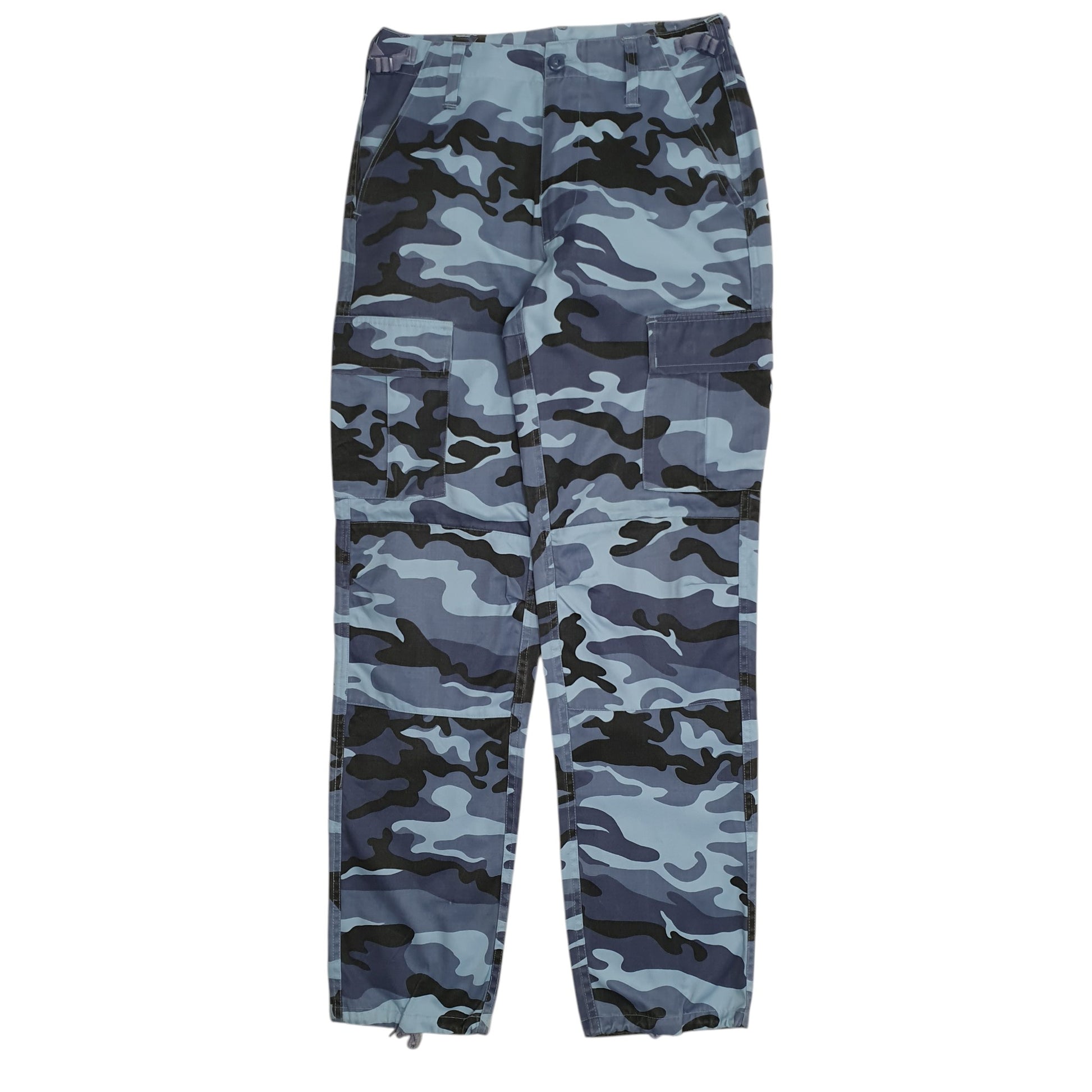 Mens Blue Foray Mure Camo Camouflage Cargo Trousers