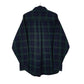 Mens Navy L.L.Bean Thick Flannel Plaid  Shirt