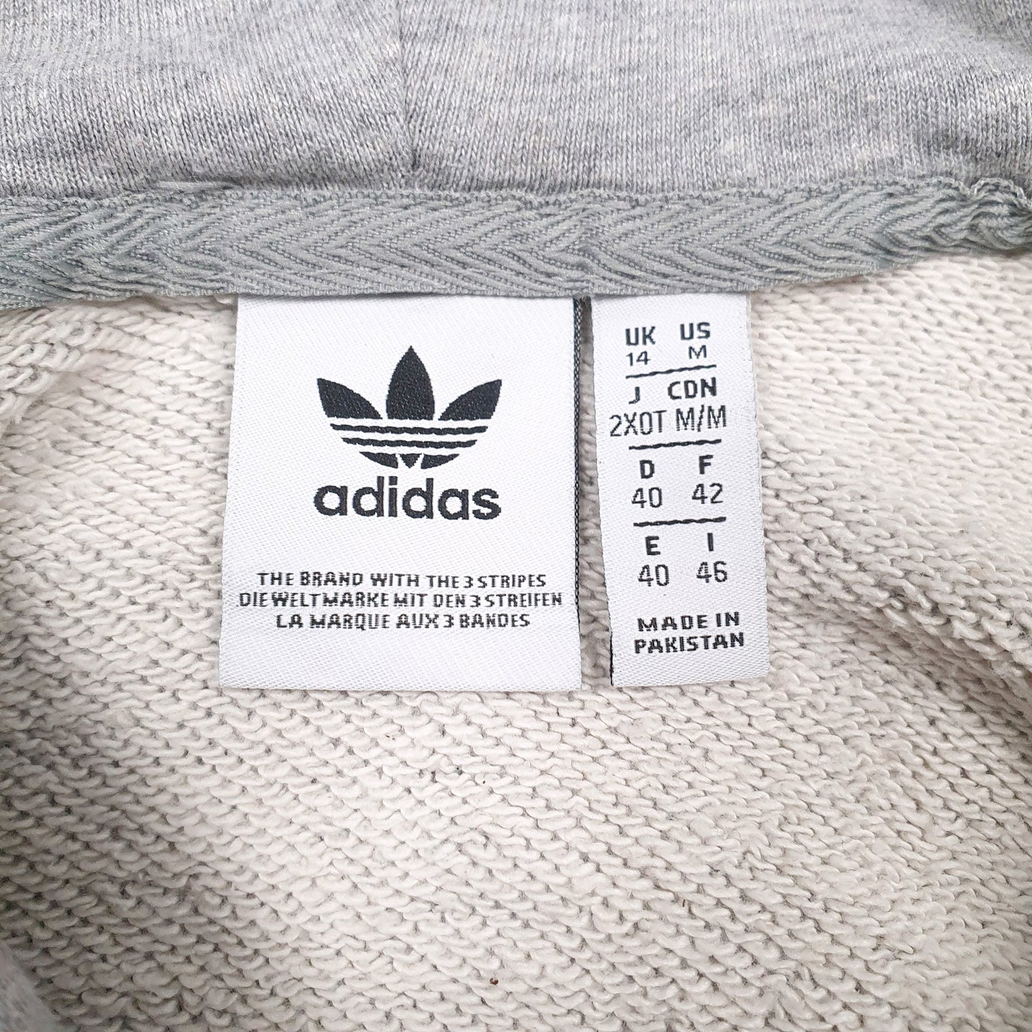 Womens Grey Adidas Spellout Hoodie Jumper