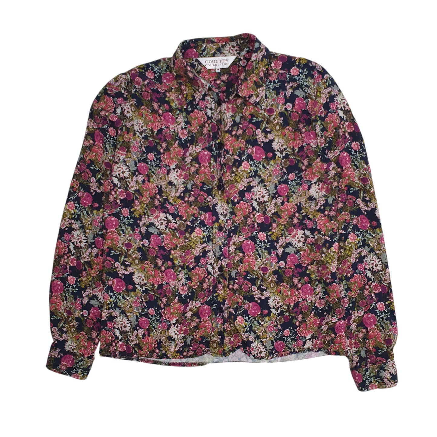 Womens Pink Country Collection Floral Long Sleeve Shirt