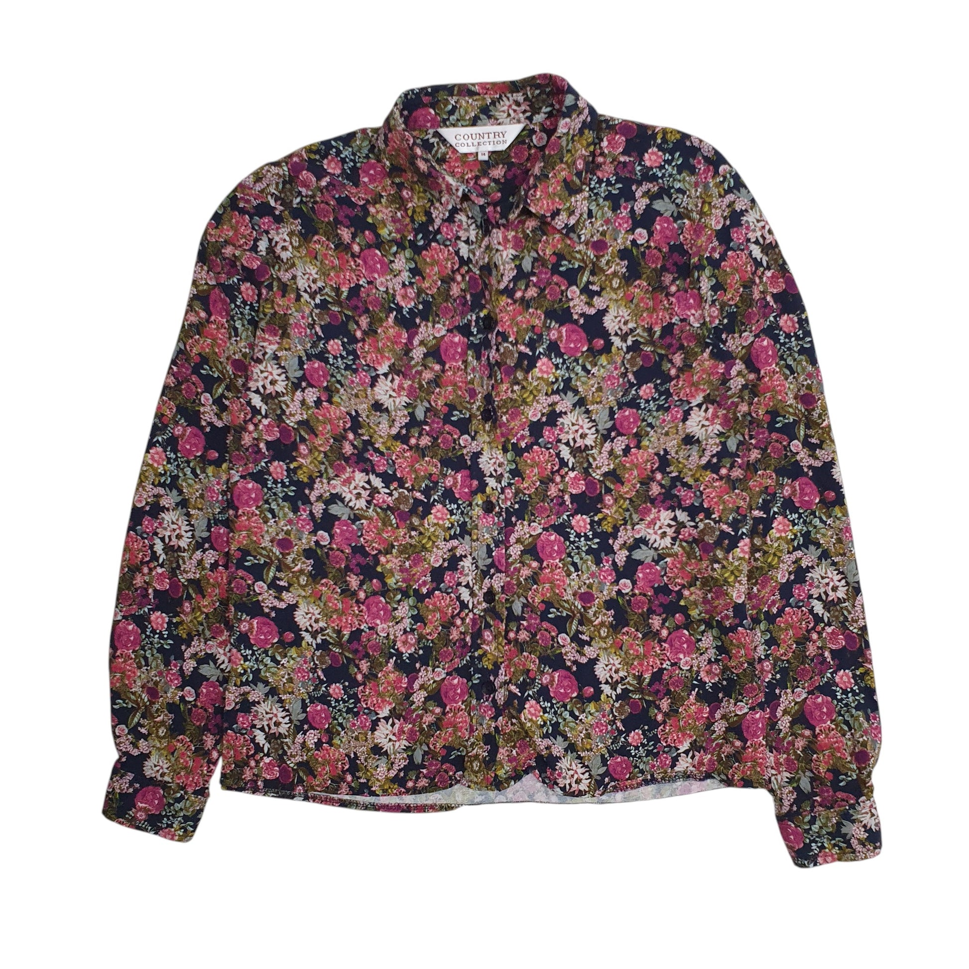 Womens Pink Country Collection Floral Long Sleeve Shirt
