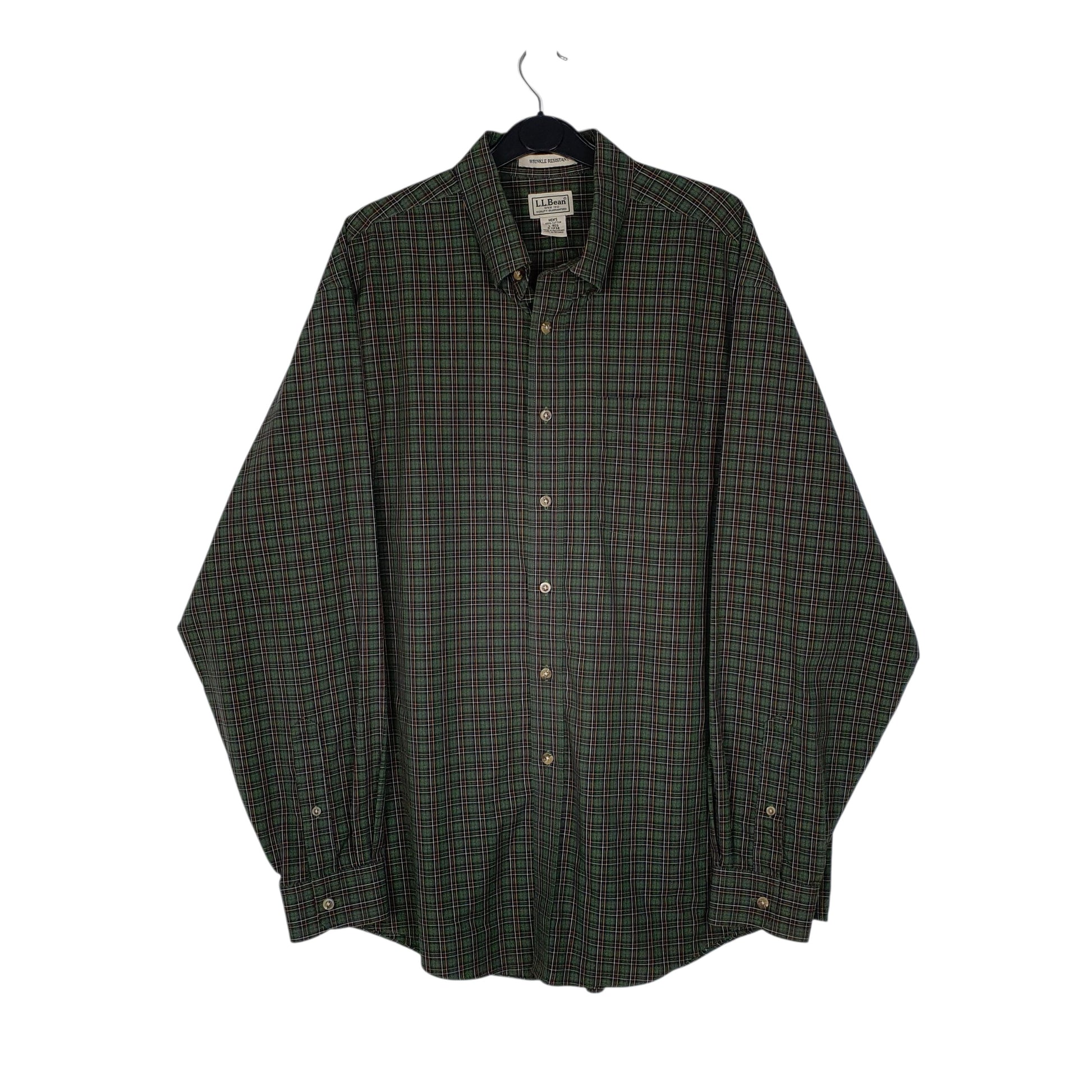 Mens Green L.L.Bean  Long Sleeve Shirt