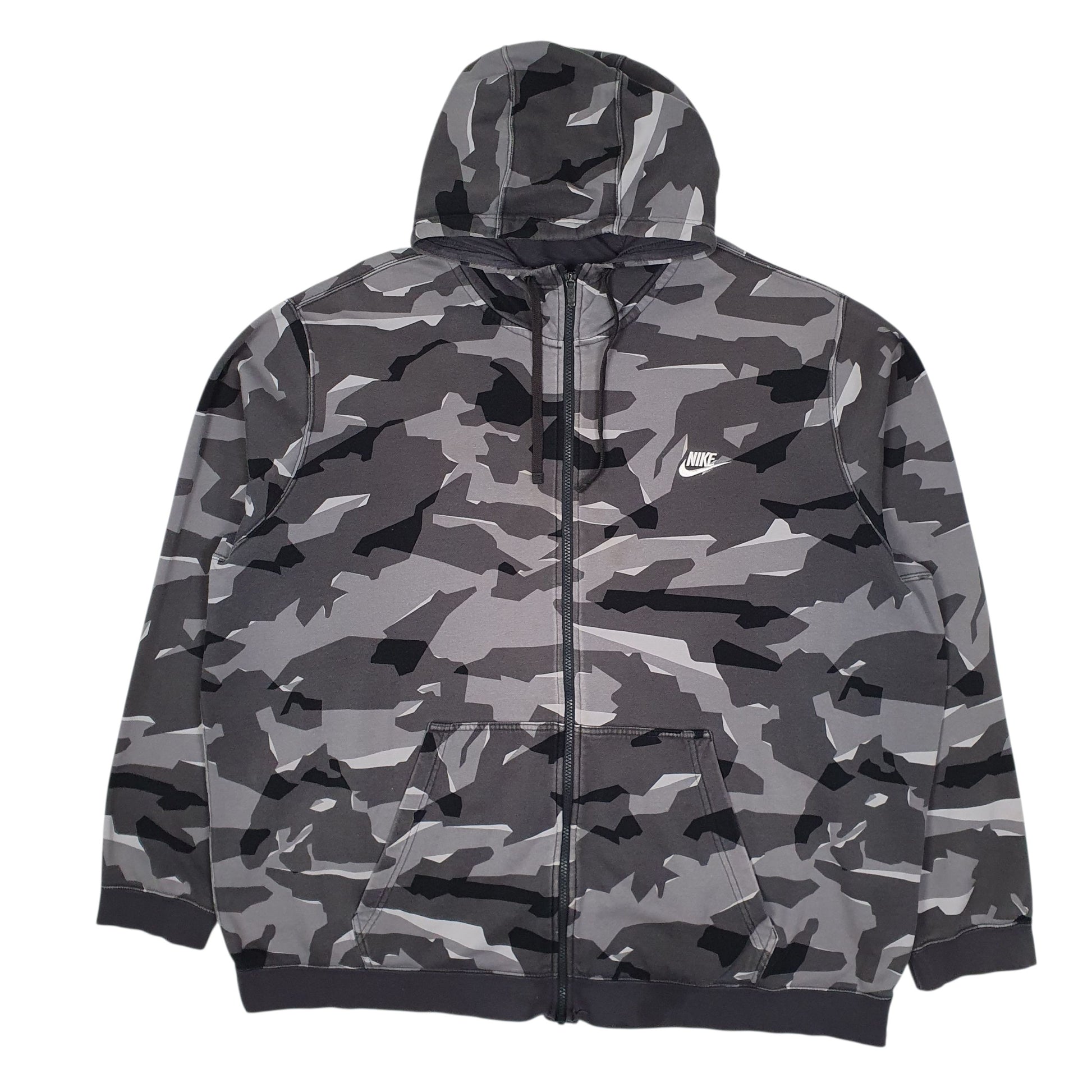 Mens Grey Nike Hoodie Full Zip Jumper