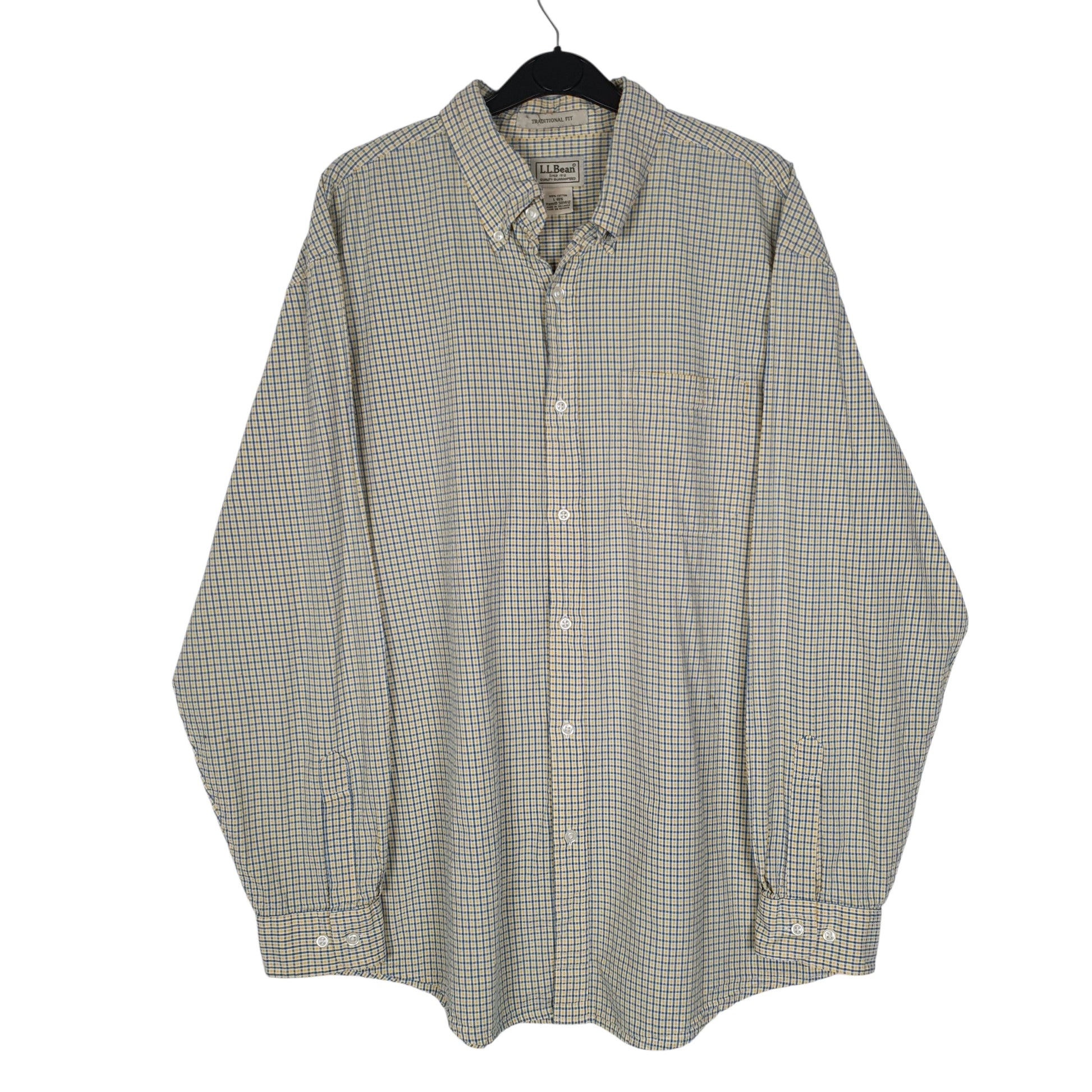 Mens Yellow L.L.Bean  Long Sleeve Shirt