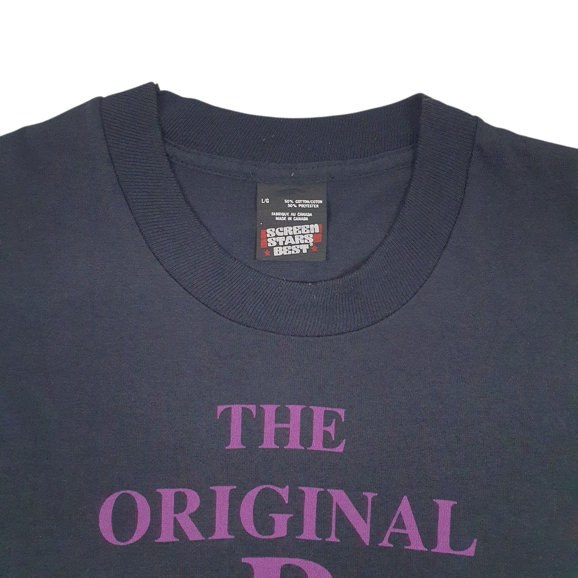 Mens Black Screen Stars Single Stitch Vintage 90s  T Shirt