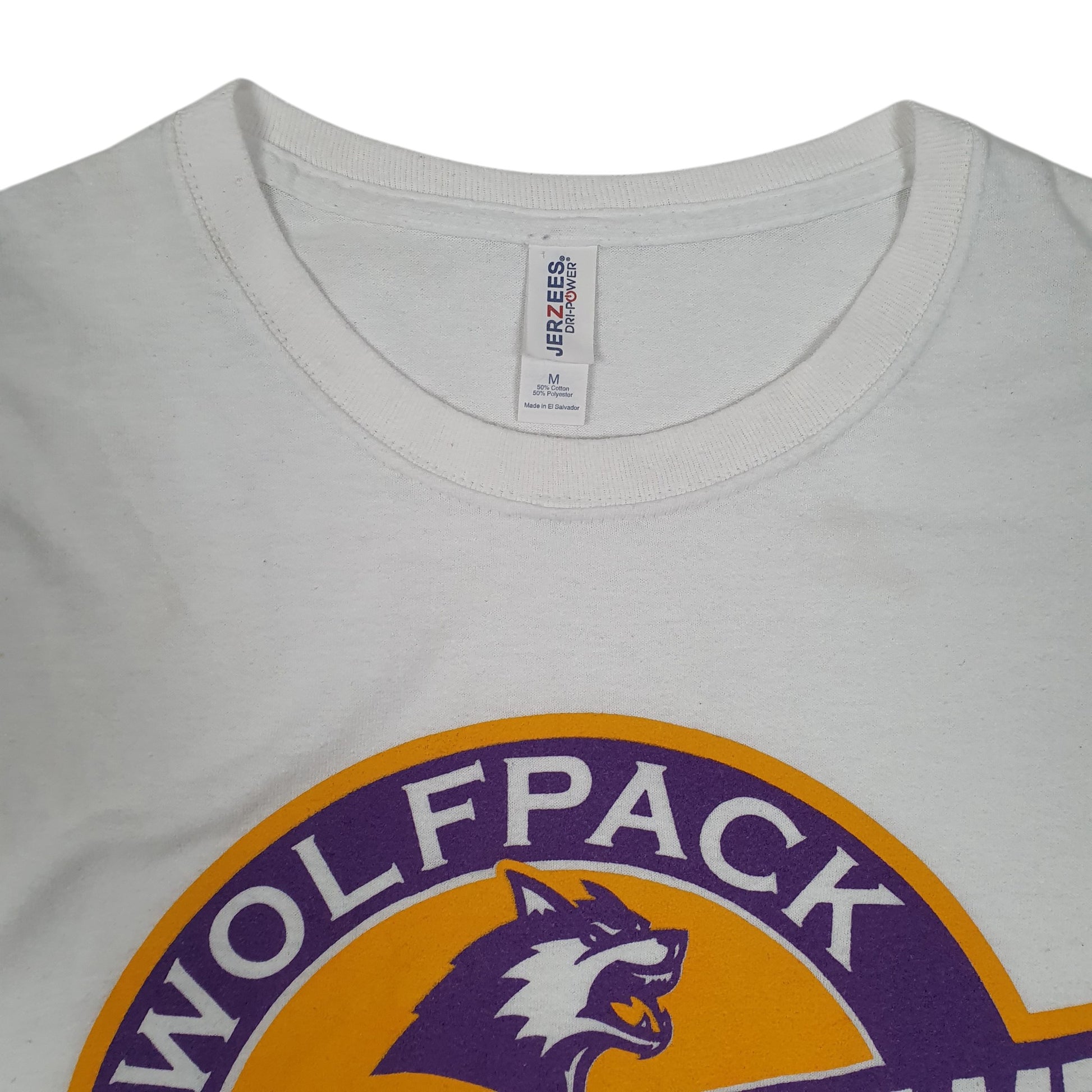 Mens White Jerzees Wolfpack Basketball  T Shirt