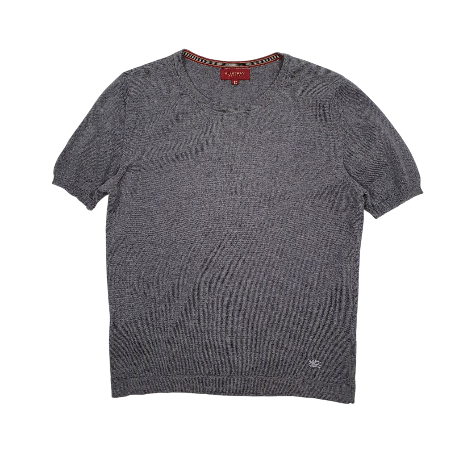 Womens Grey Burberry Heavyweight Short Sleeve T Shirt