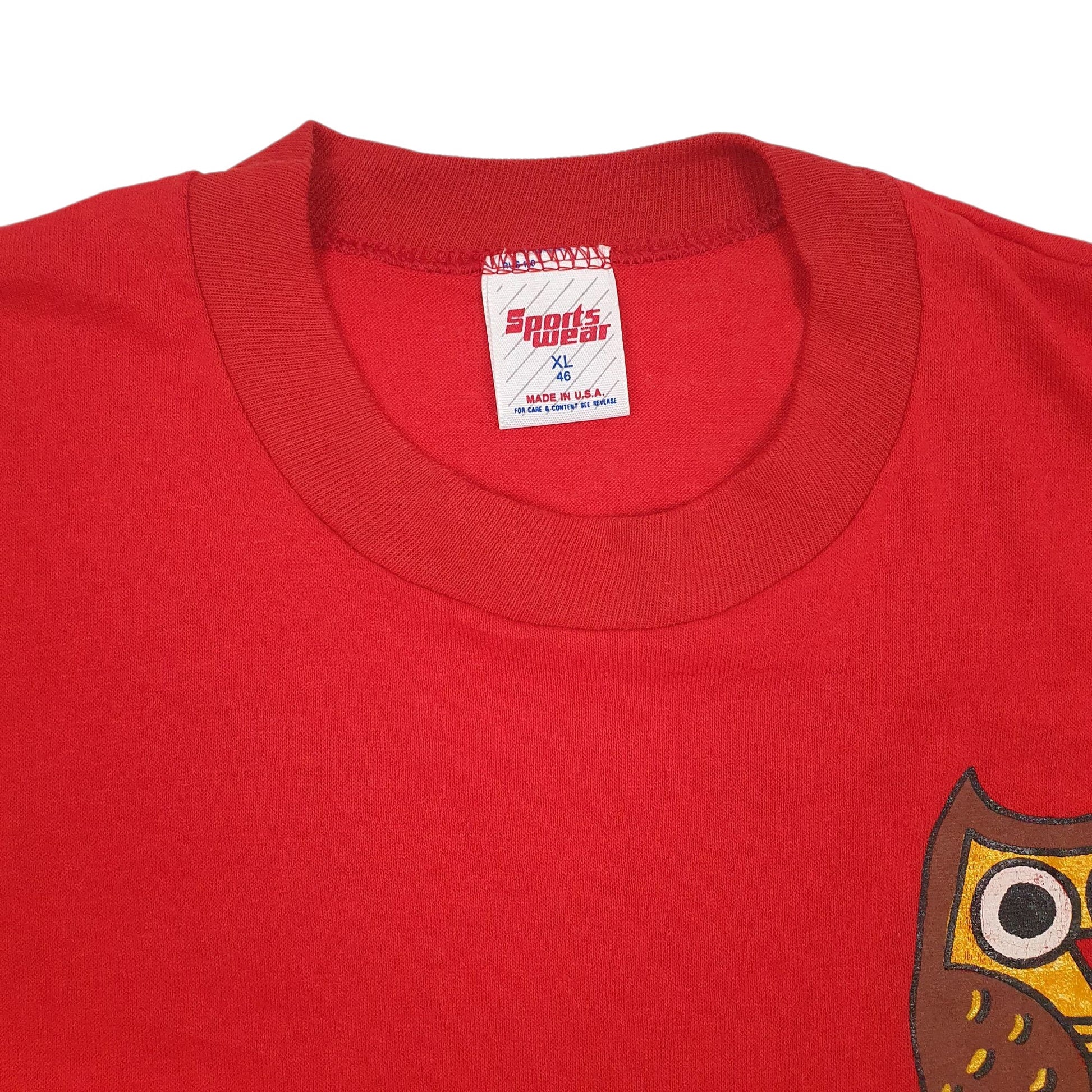Mens Red Sports Wear Single Stitch Vintage 90s  T Shirt