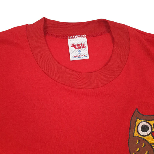 Mens Red Sports Wear Single Stitch Vintage 90s  T Shirt