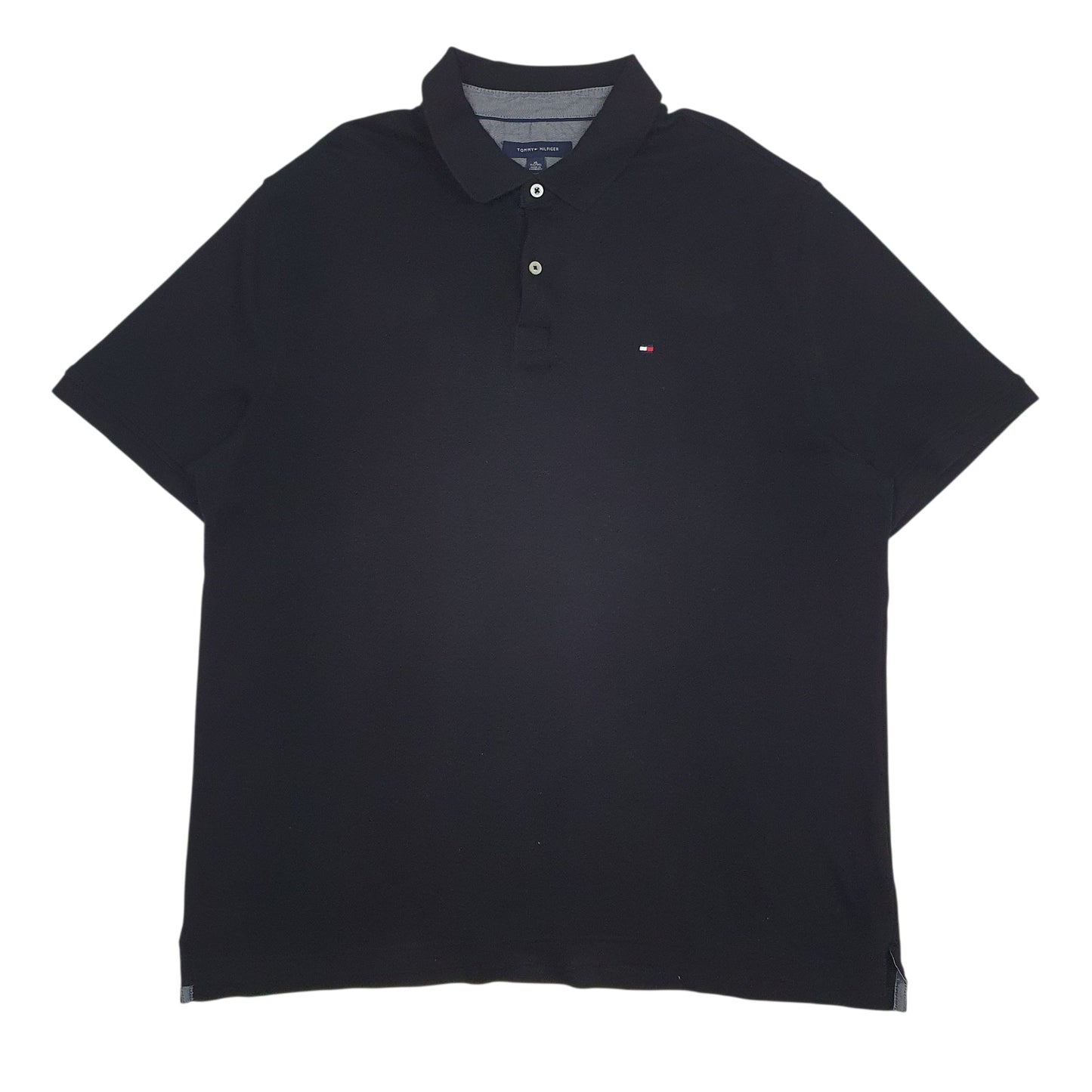 Mens Black Tommy Hilfiger  Short Sleeve Polo Shirt