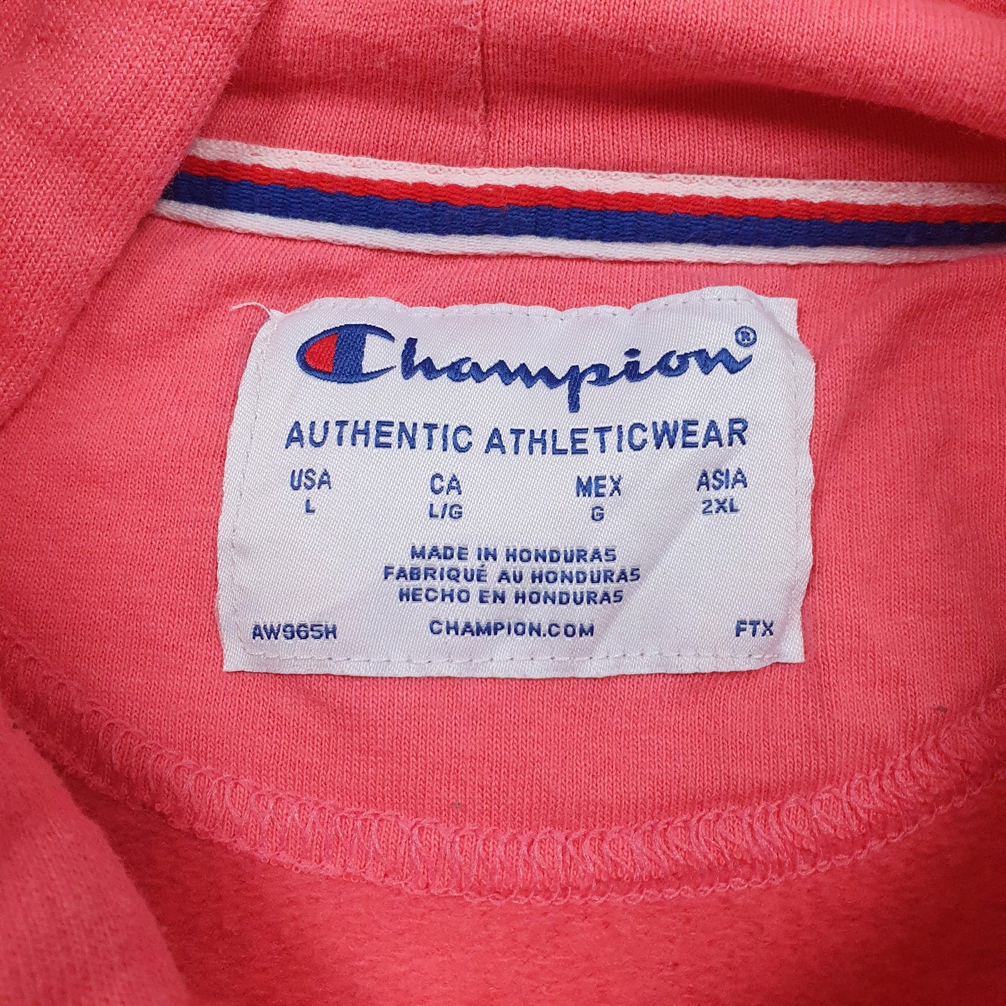 Womens Pink Champion Spellout Hoodie Jumper