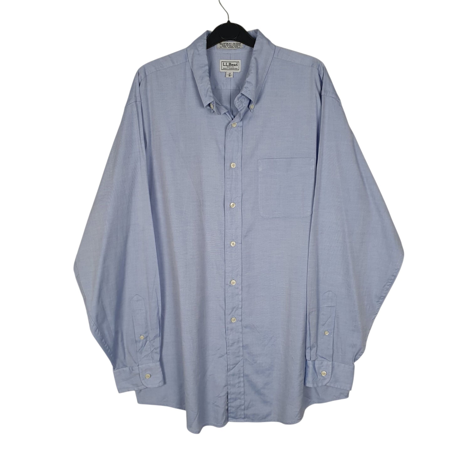 Mens Blue L.L.Bean Vintage 90s Long Sleeve Shirt