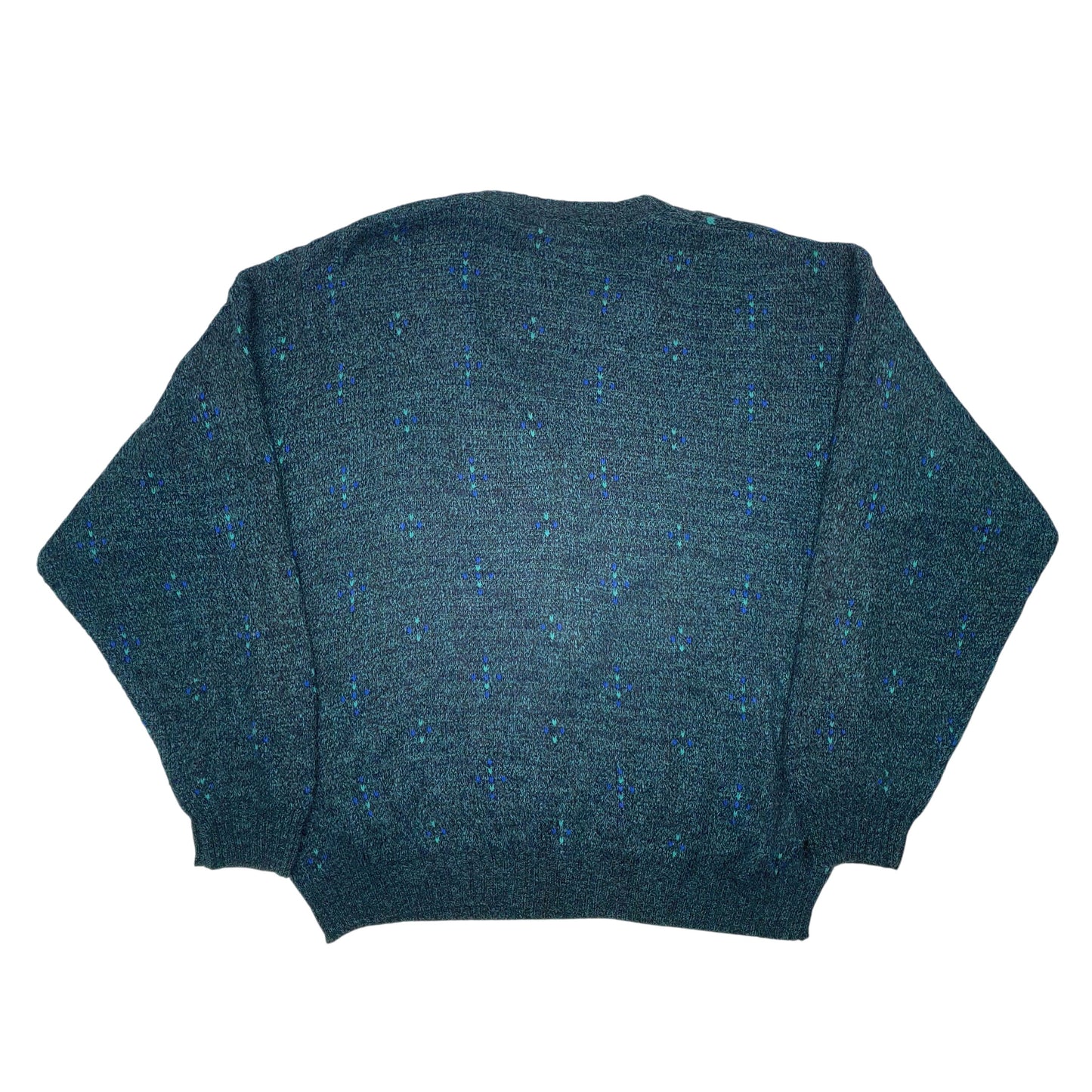 Mens Green Unbranded Knit V Neck Jumper