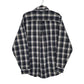 Mens Navy L.L.Bean Thick Flannel Plaid  Shirt