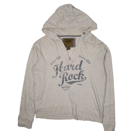 Womens Beige Hard Rock Cafe Lightweight Hoodie Jumper
