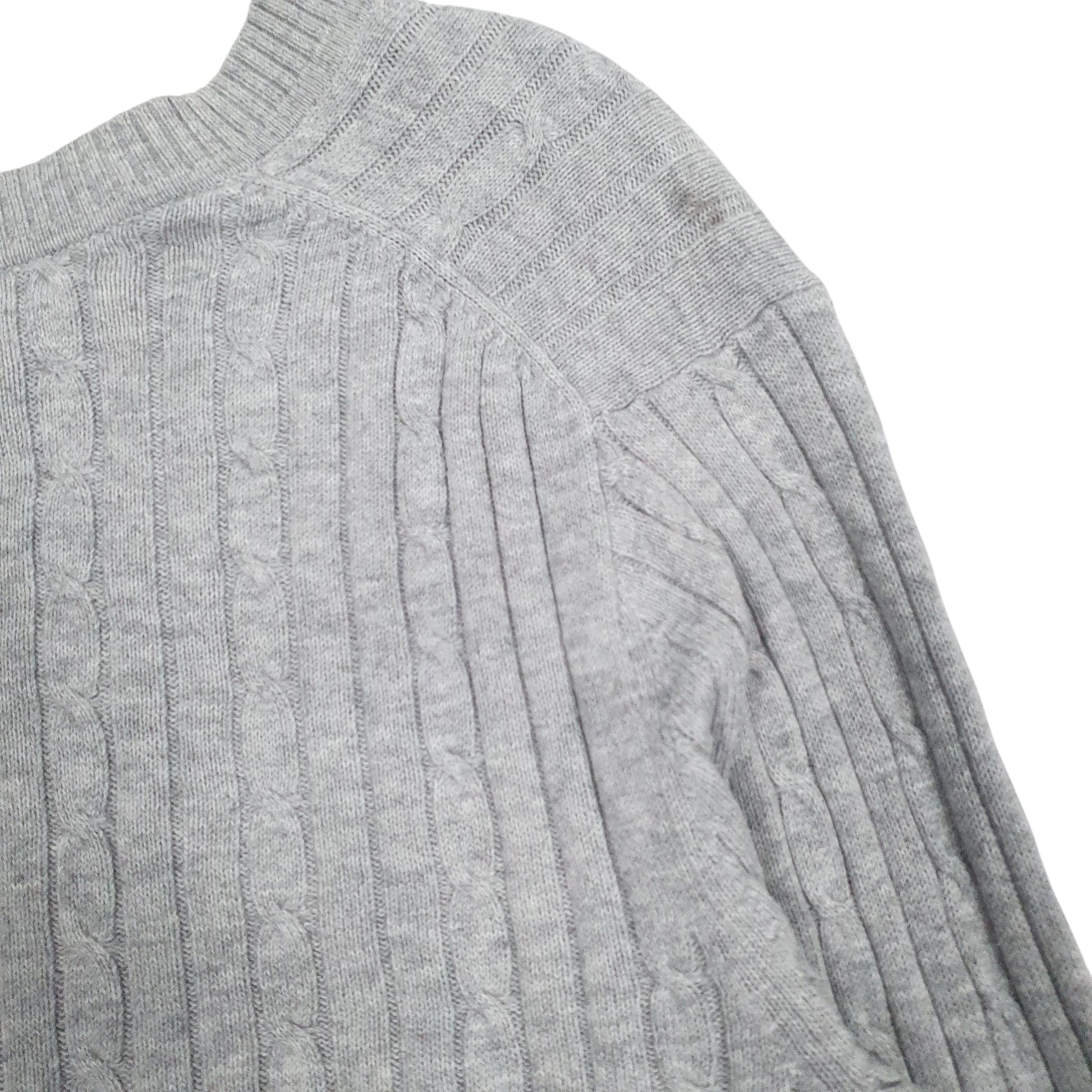 Womens Grey Tommy Hilfiger Cable Knit Knitwear V Neck Jumper