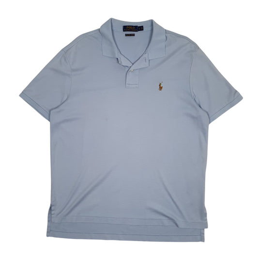 Mens Blue Polo Ralph Lauren Pima Soft Touch Short Sleeve Polo Shirt