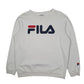 Mens White Fila  Crewneck Jumper