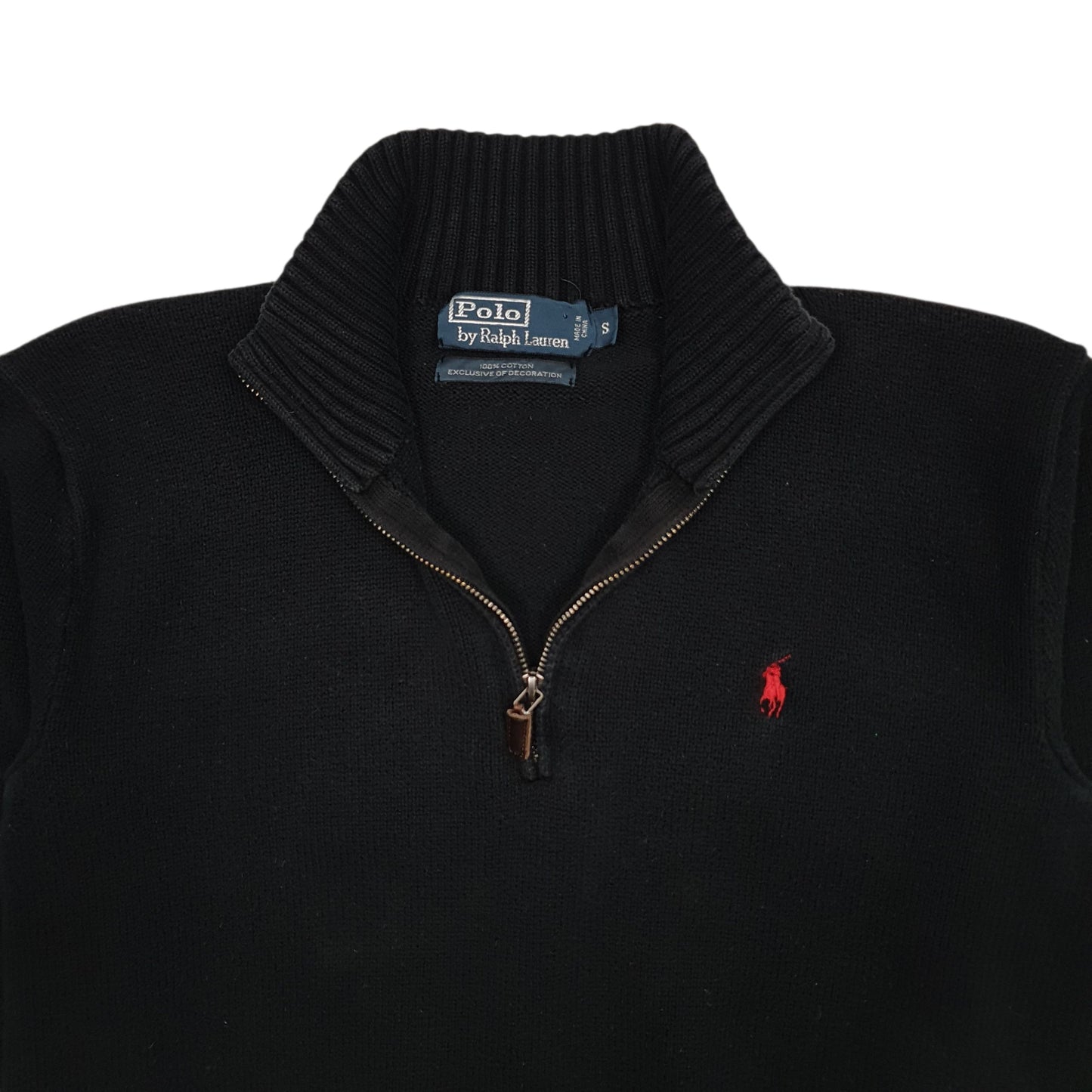 Mens Black Polo Ralph Lauren  Quarter Zip Jumper
