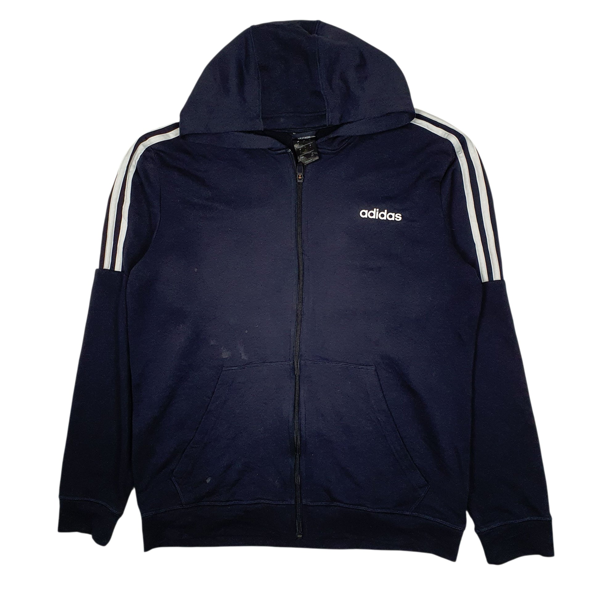 Mens Navy Adidas Hoodie Full Zip Jumper