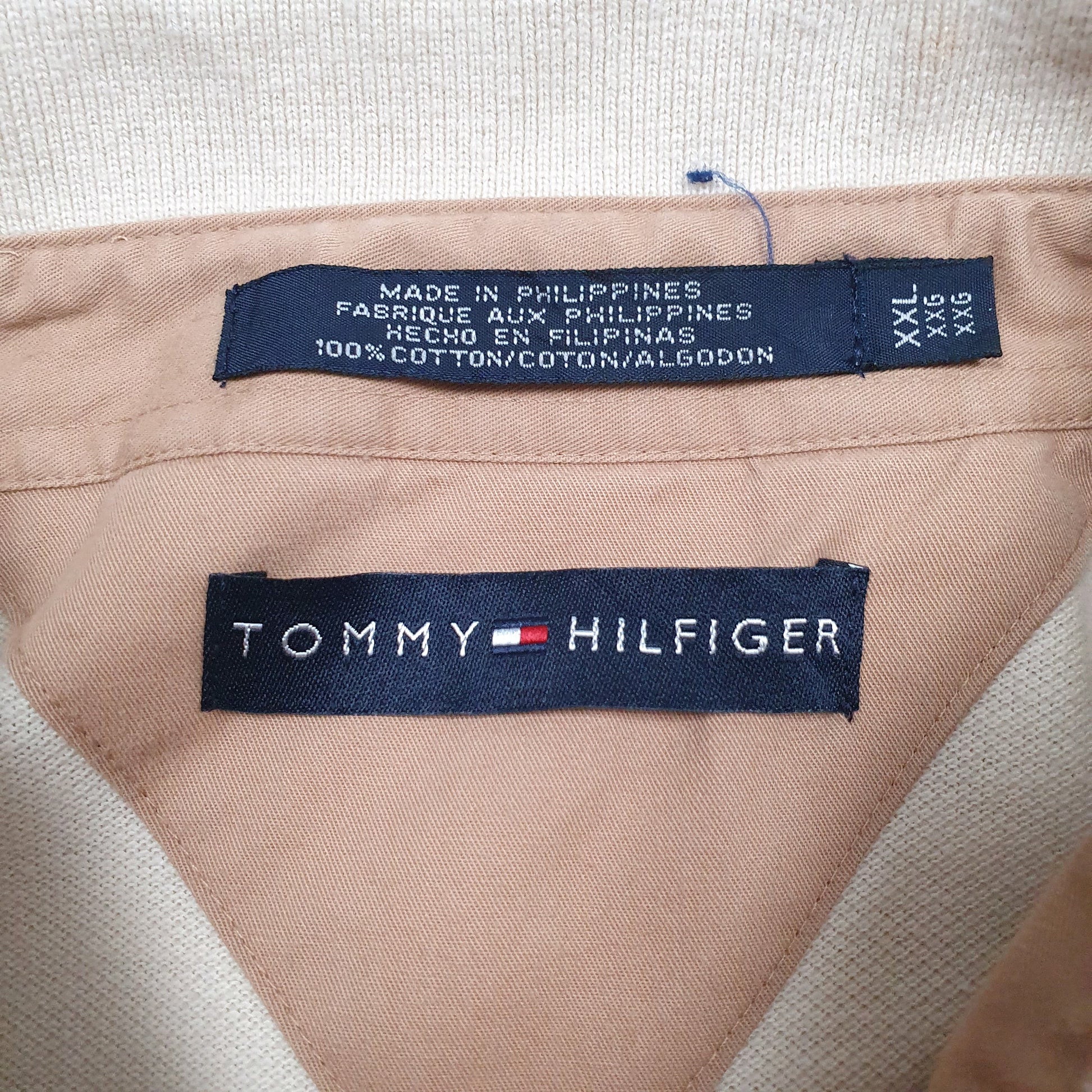 Mens Cream Tommy Hilfiger  Crewneck Polo Shirt