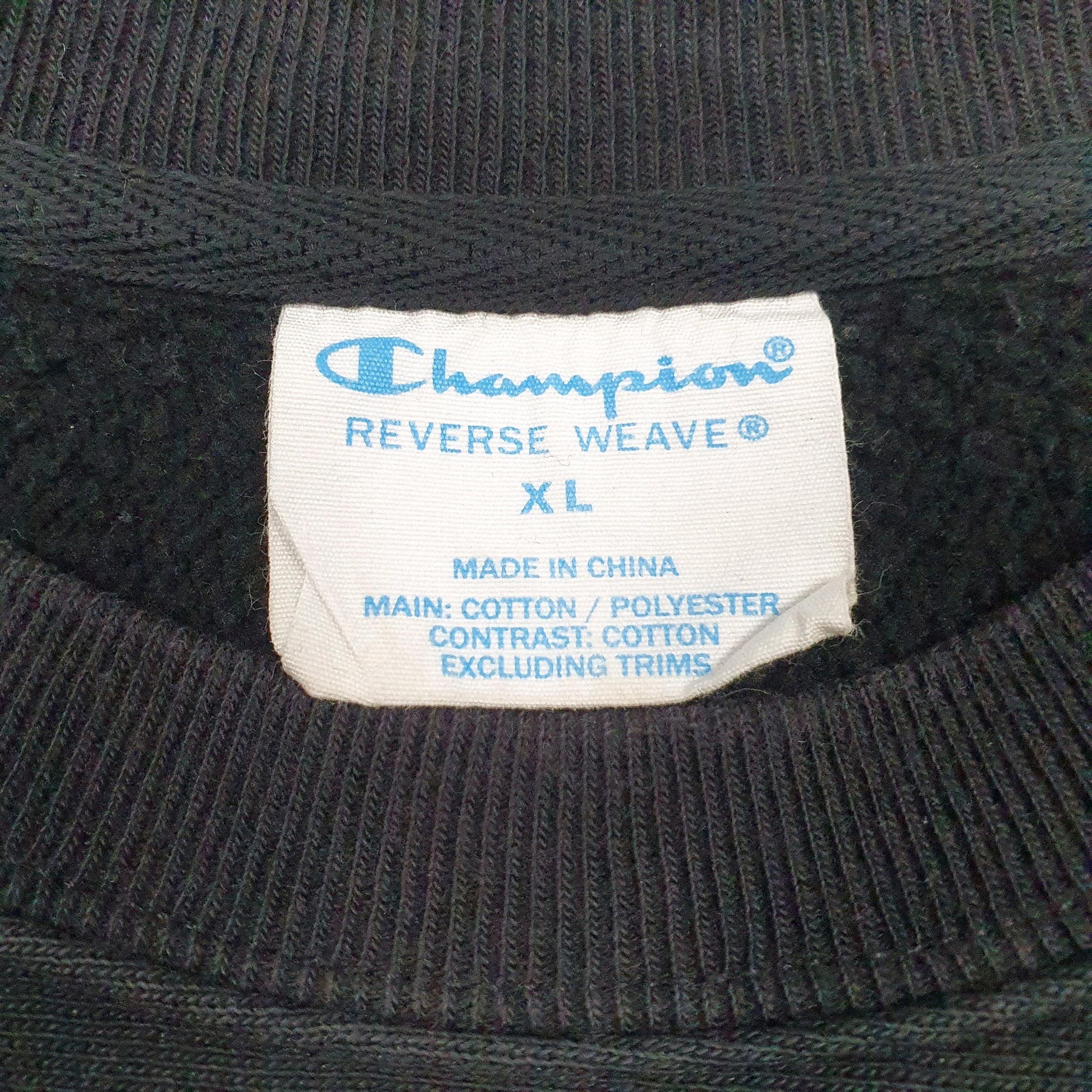Mens Black Champion Reverse Weave Crewneck Jumper