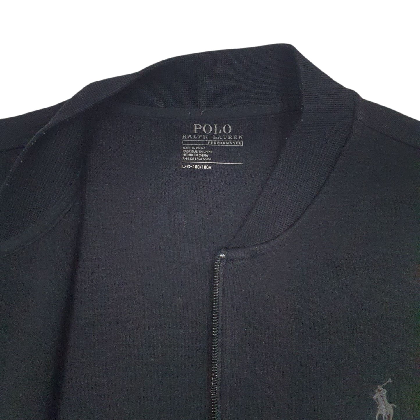 Mens Black Polo Ralph Lauren Performance Full Zip Jumper