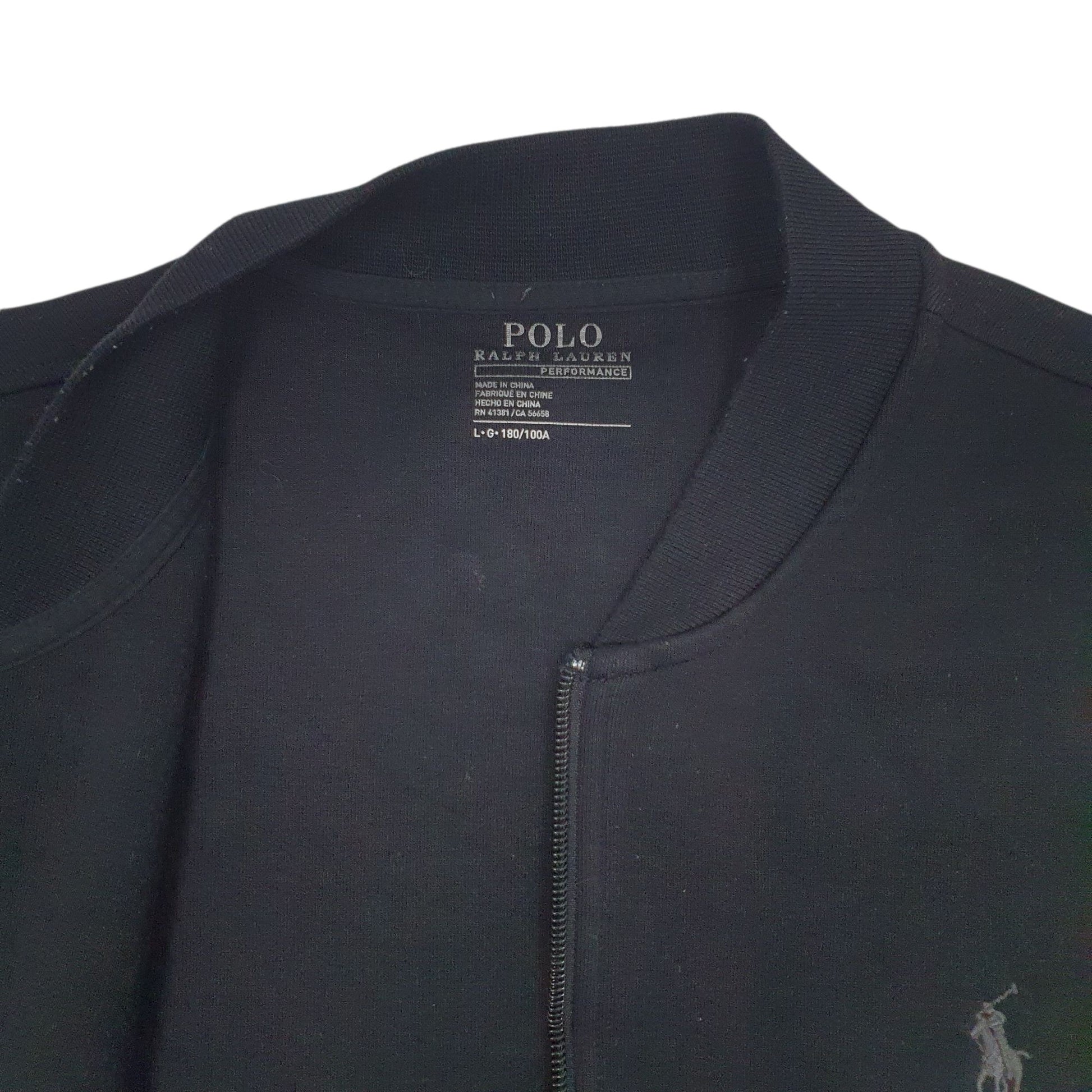 Mens Black Polo Ralph Lauren Performance Full Zip Jumper