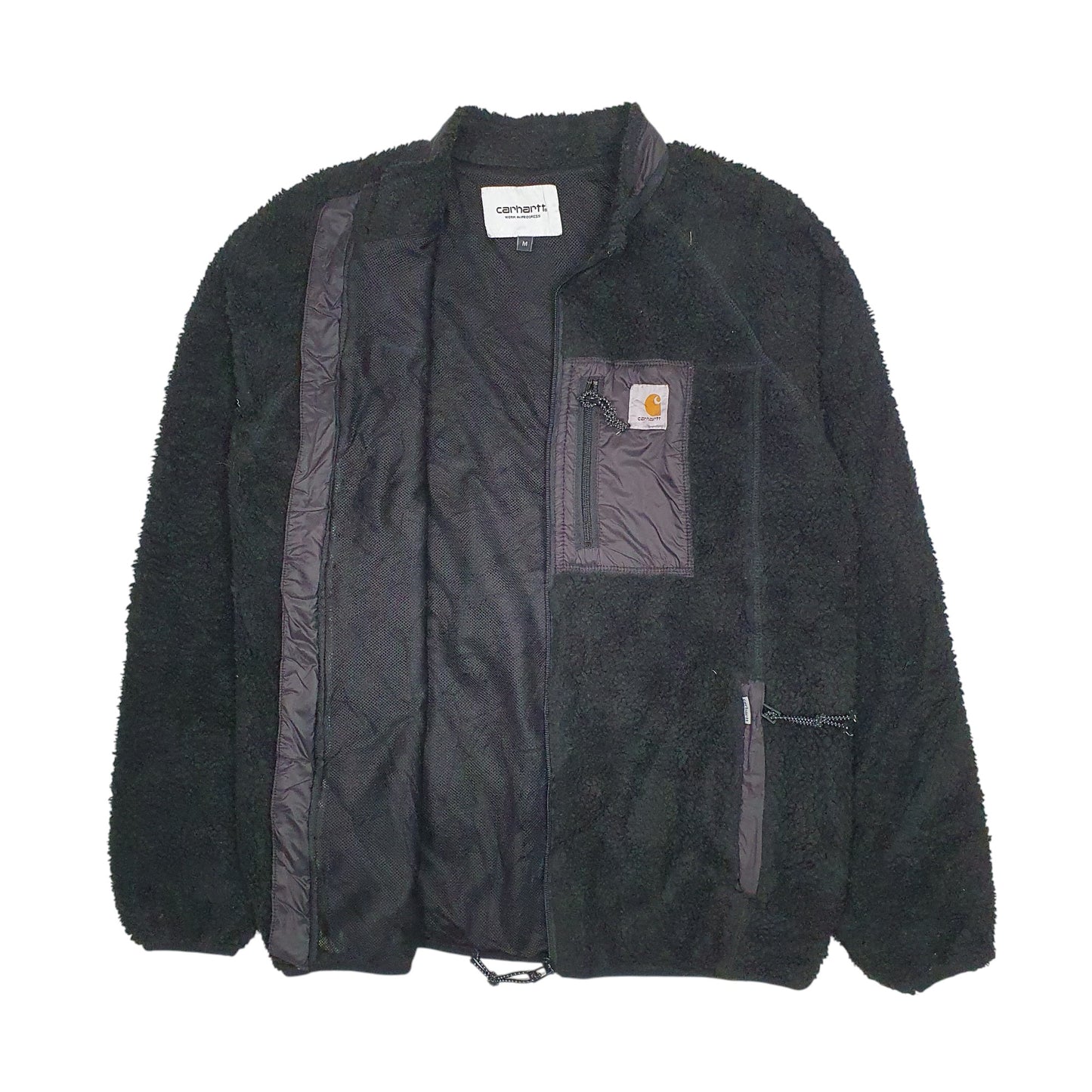 Womens Black Carhartt Nimbus Pullover Retro Pile Full Zip Jumper