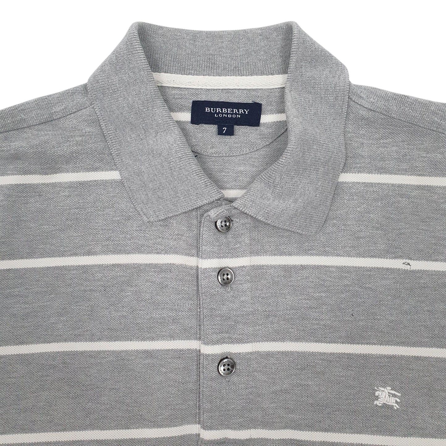 Mens Grey Burberry   Polo Shirt